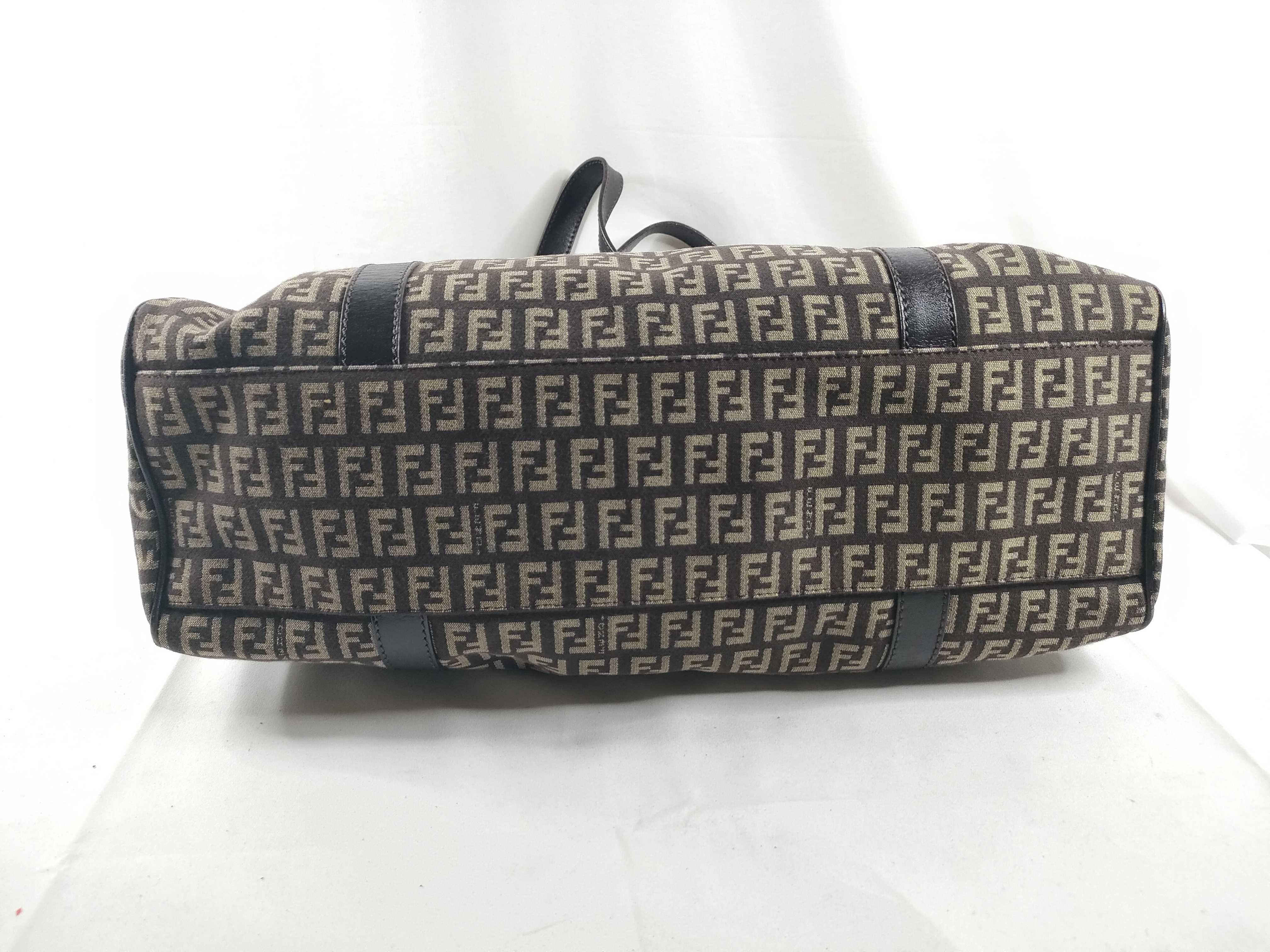 Zucca pattern Fendi Zucca canvas x leather handbag Brown 8BR091 handbag — view 4