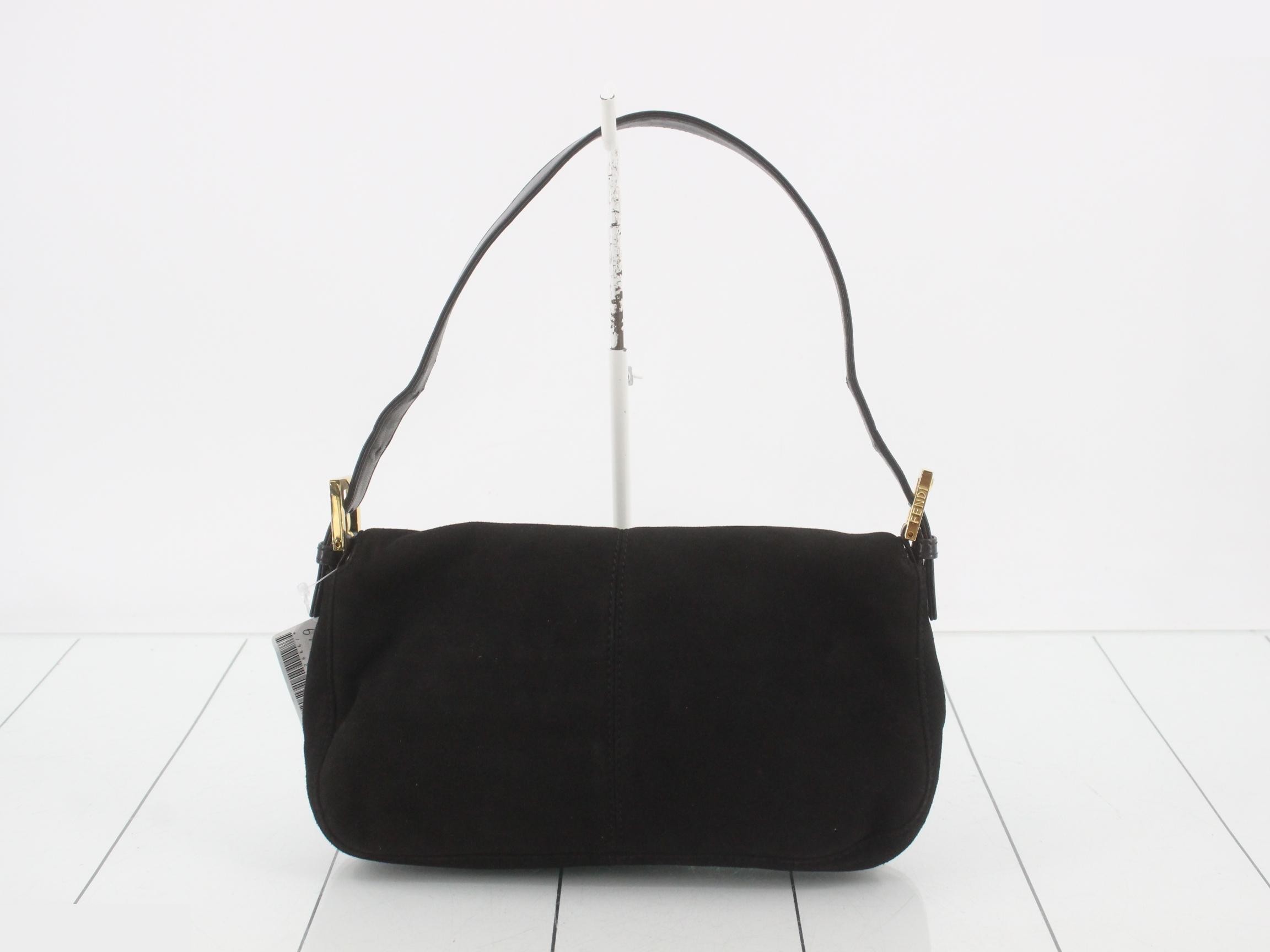 Mamma Bucket Shoulder Bag, Suede, Black, Glitter Buckle — view 2