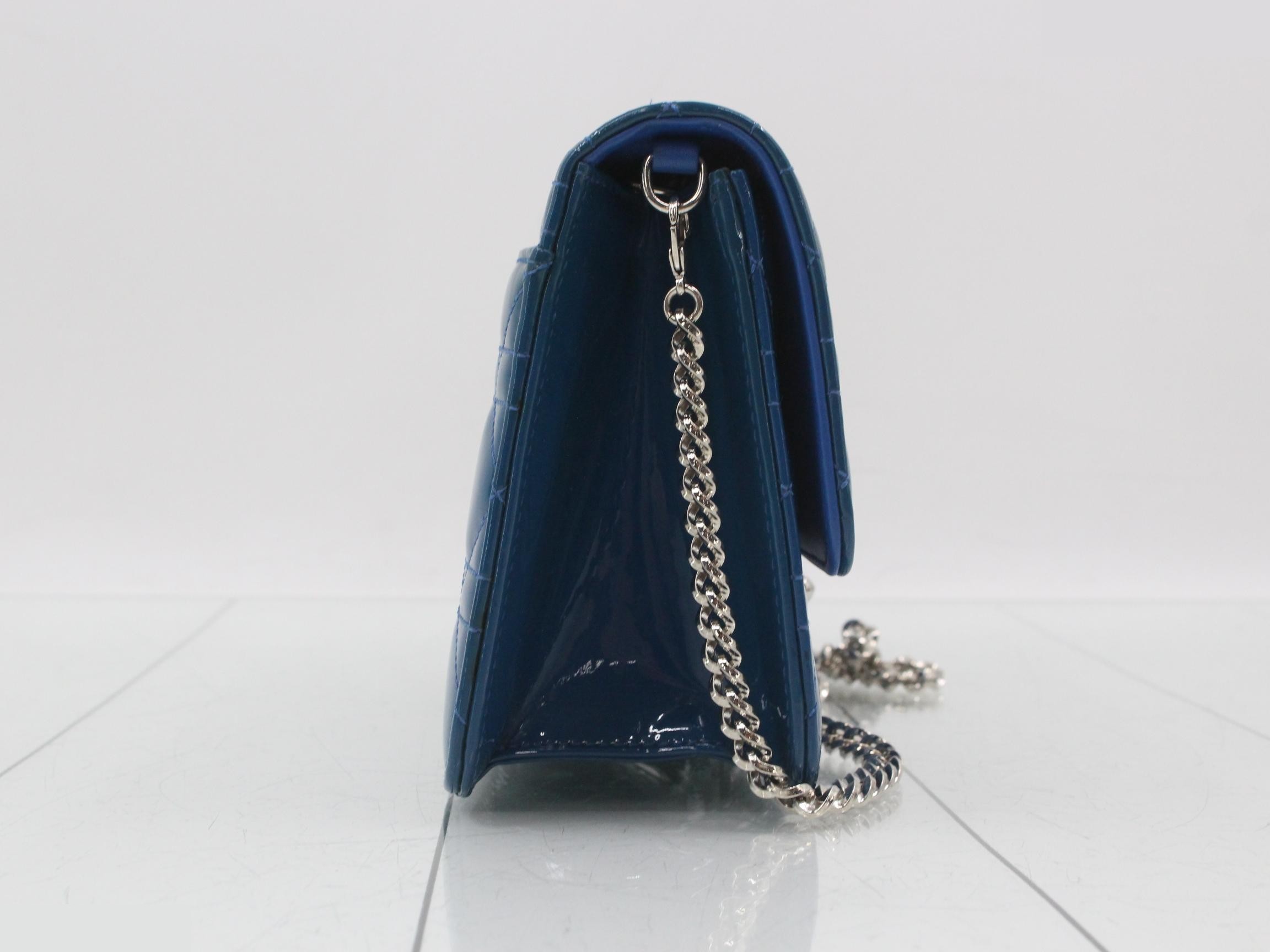 Miss Dior Cannage Chain Wallet Long Wallet Blue — view 4