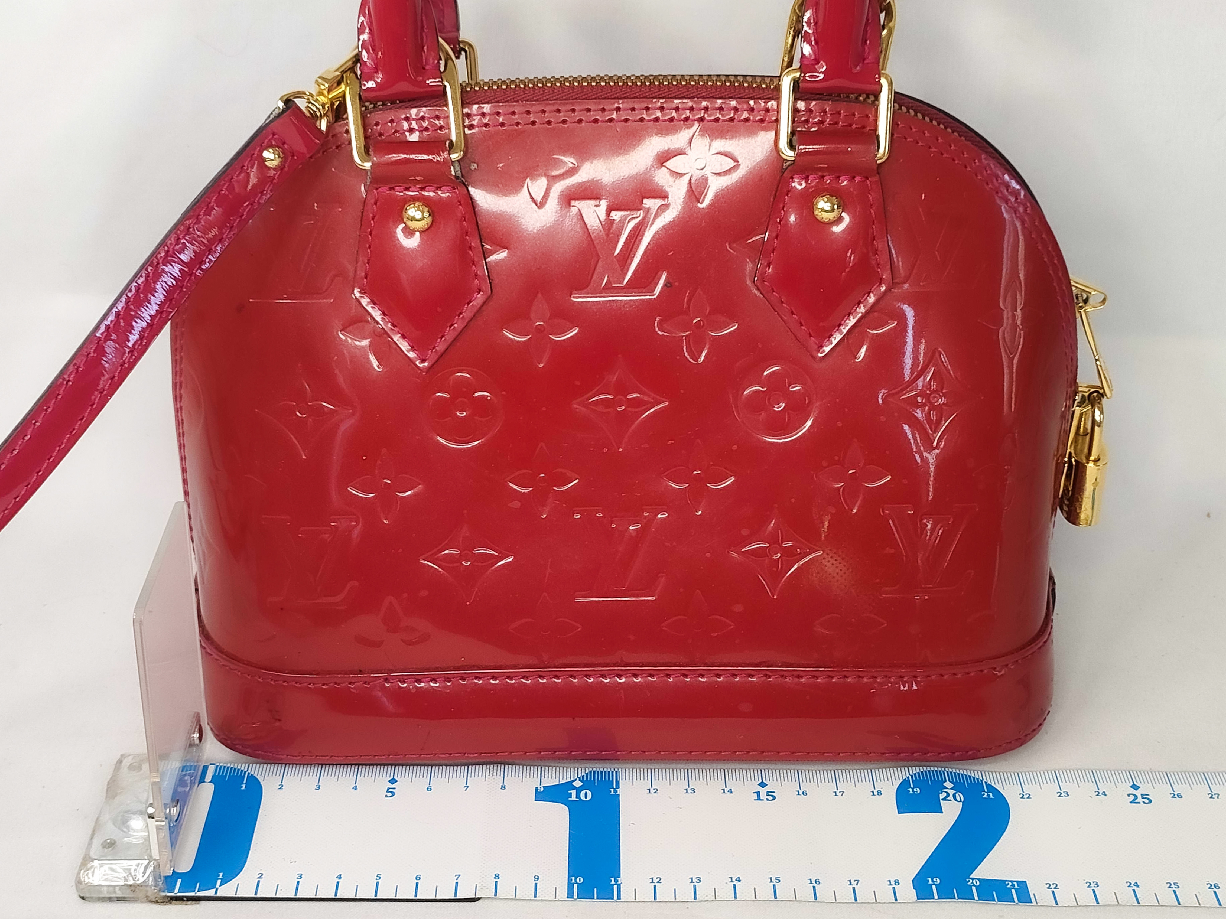 Monogram Vernis M91771 Alma BB Rose Indien MI5102 Handbag — view 2