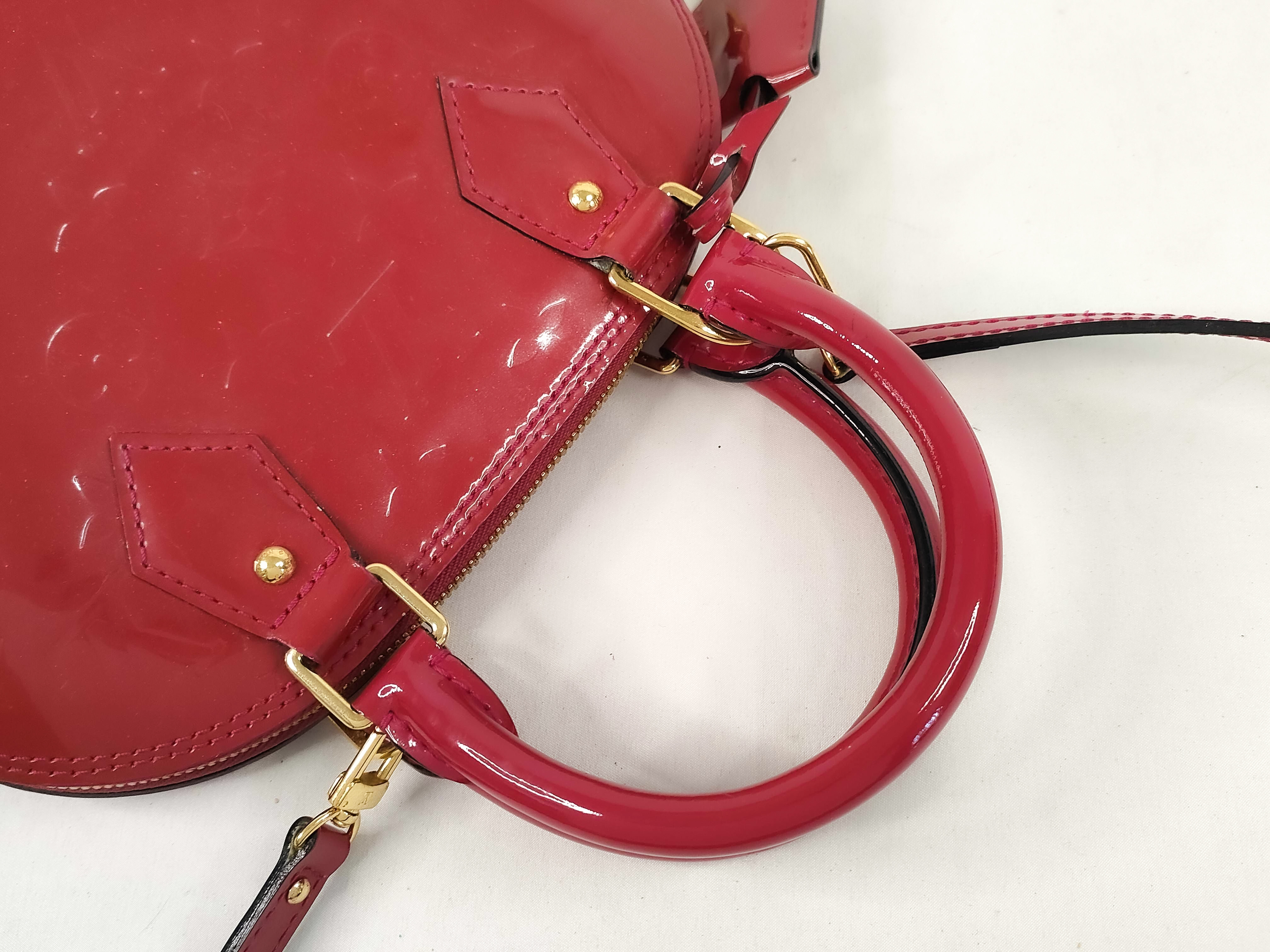 Monogram Vernis M91771 Alma BB Rose Indien MI5102 Handbag — view 3