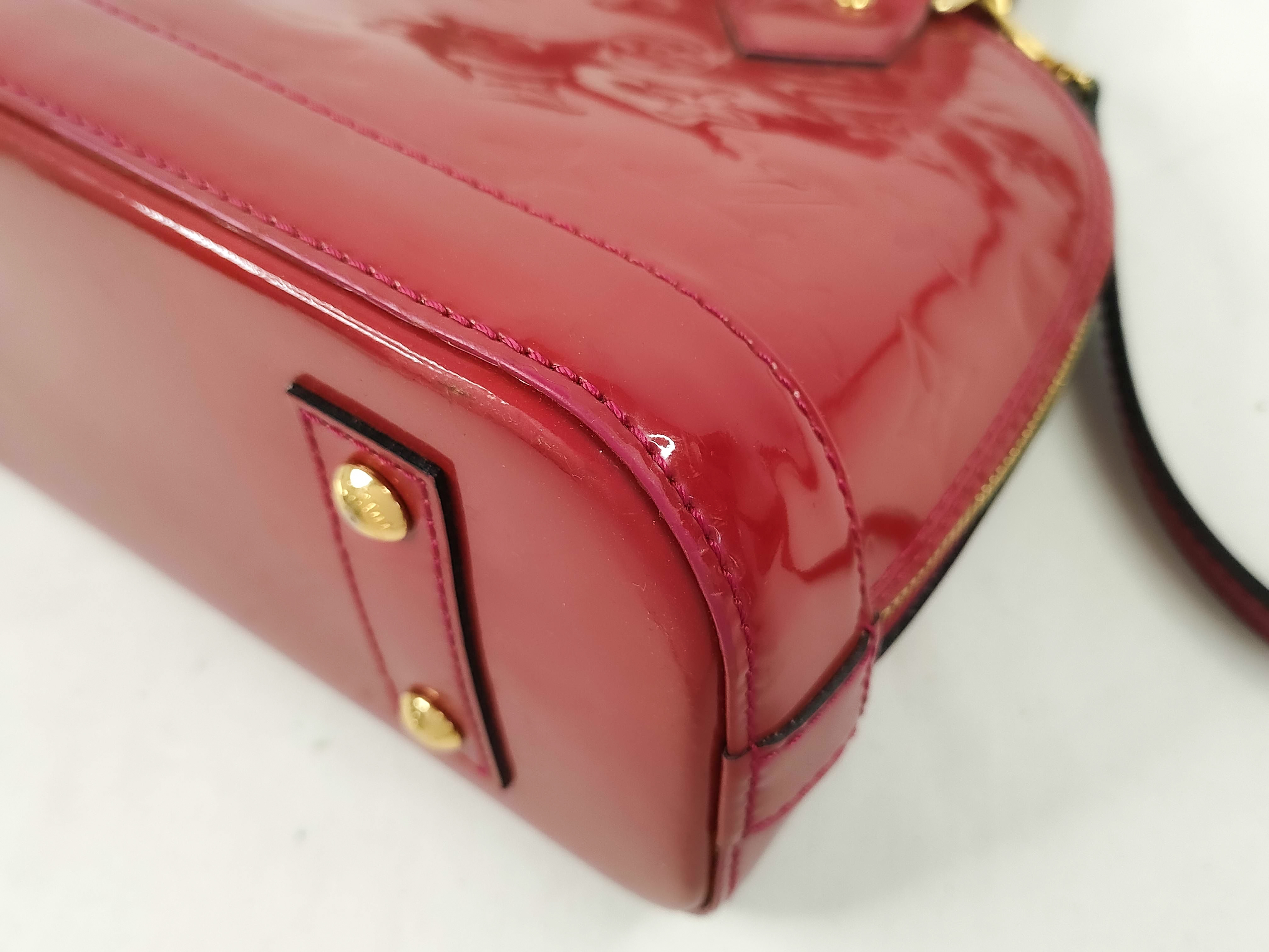 Monogram Vernis M91771 Alma BB Rose Indien MI5102 Handbag — view 7