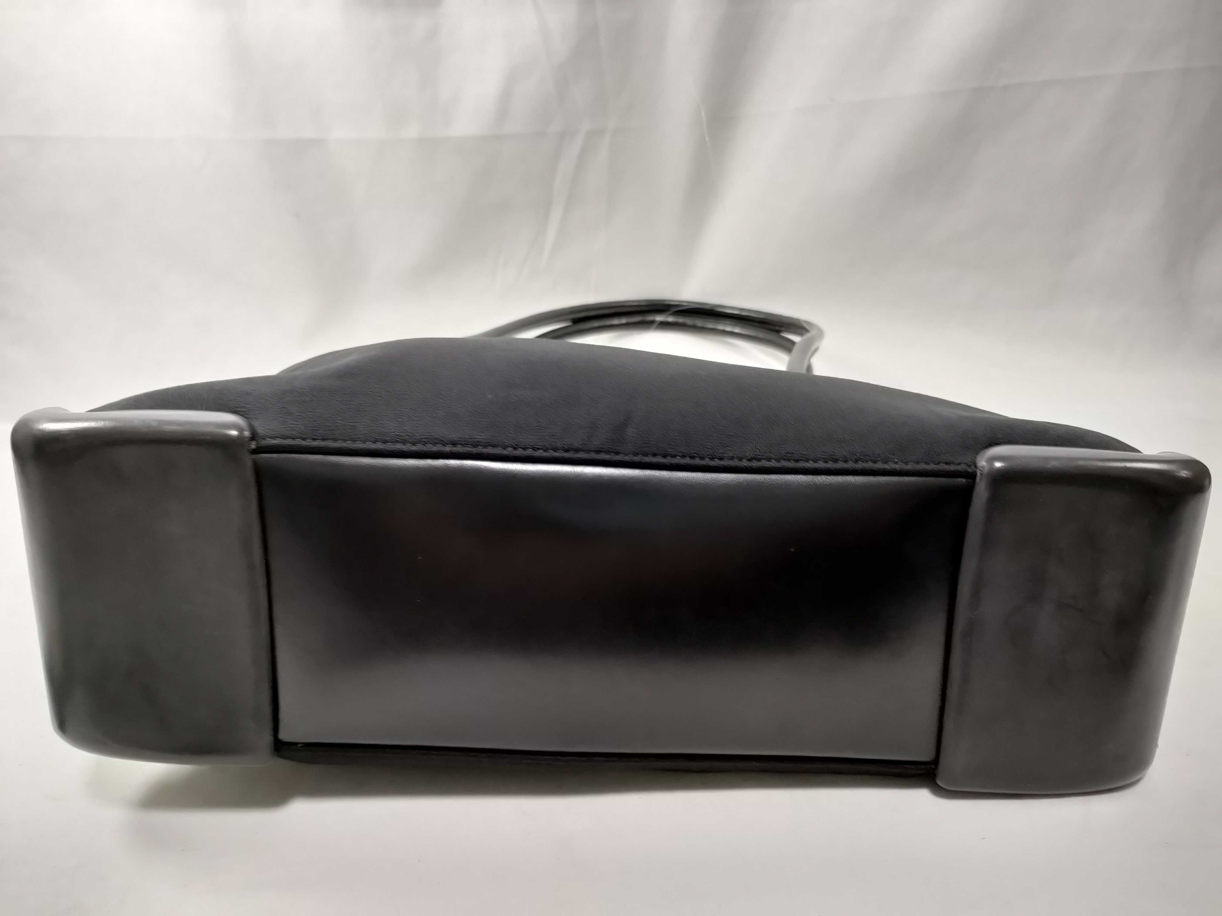 Neoprene x Leather Black Tote Bag with Card Holder — view 6