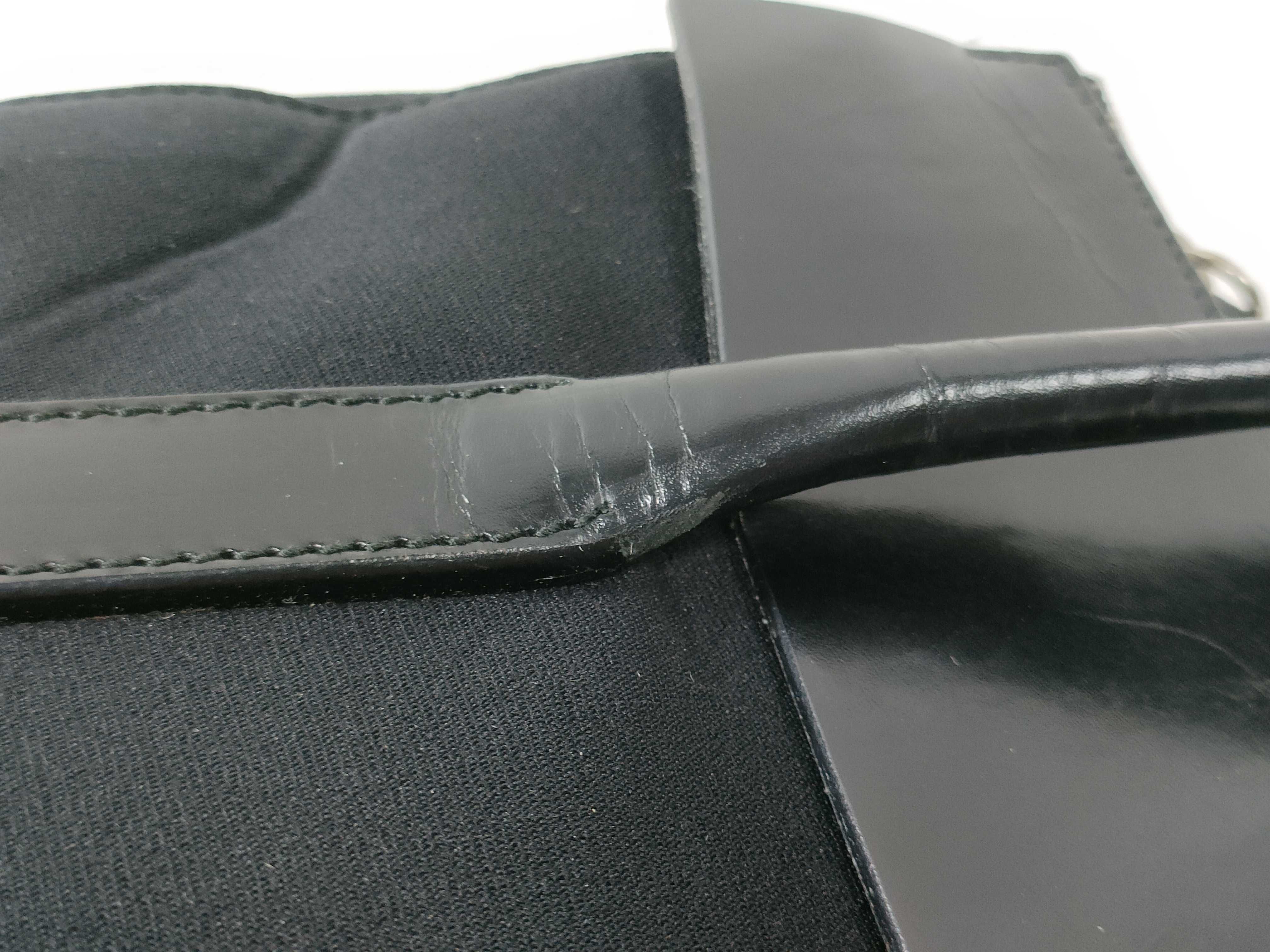 Neoprene x Leather Black Tote Bag with Card Holder — view 8