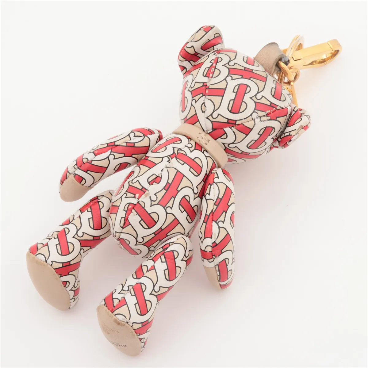Thomas Bear Charm, Leather, Red x Beige. Shows signs of wear, — view 2