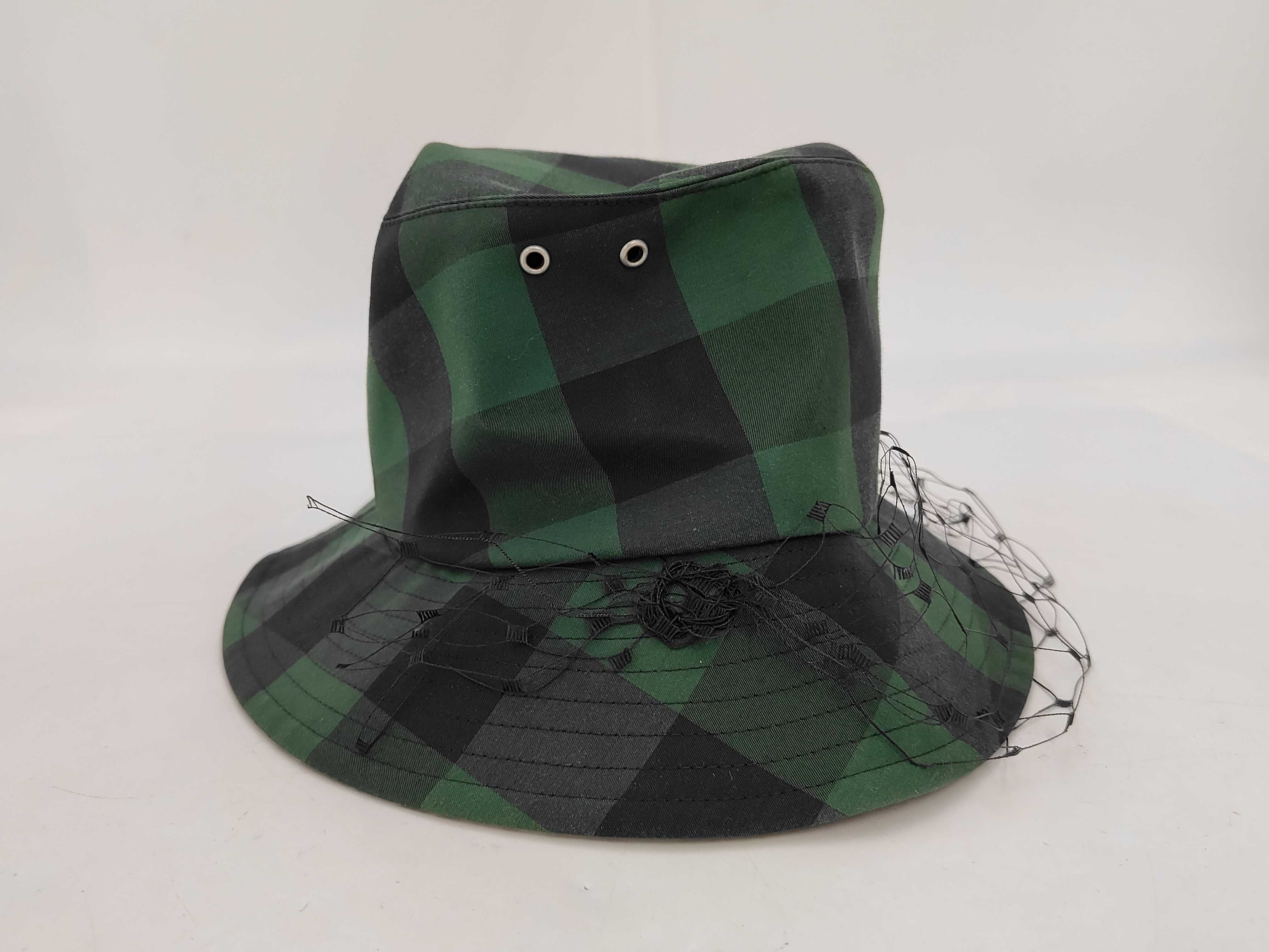 TEDDY-D Bob Hat, Check and Oblique Pattern, Hat with Veil, Green, Other Accessories — view 2