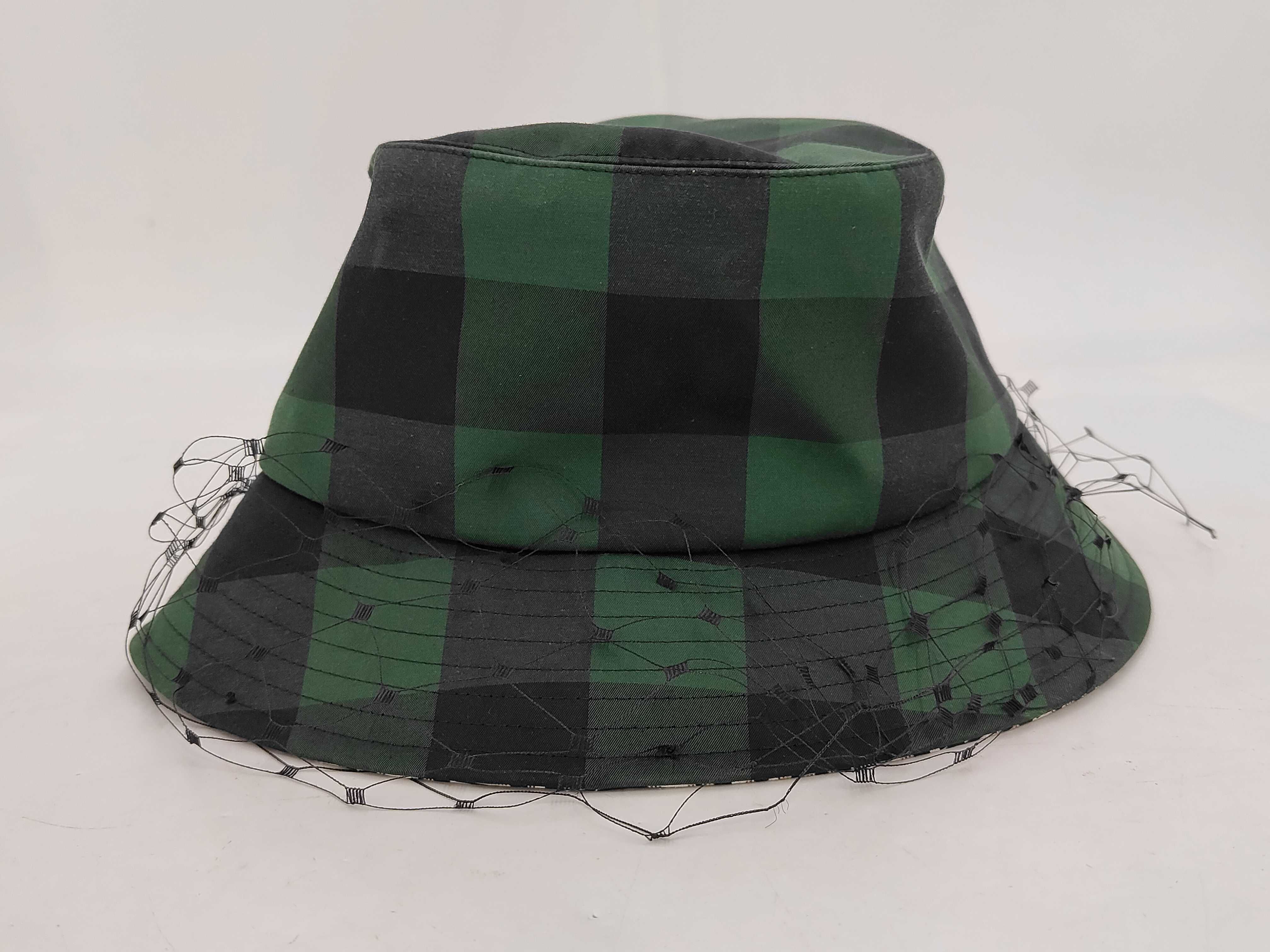 TEDDY-D Bob Hat, Check and Oblique Pattern, Hat with Veil, Green, Other Accessories — view 3