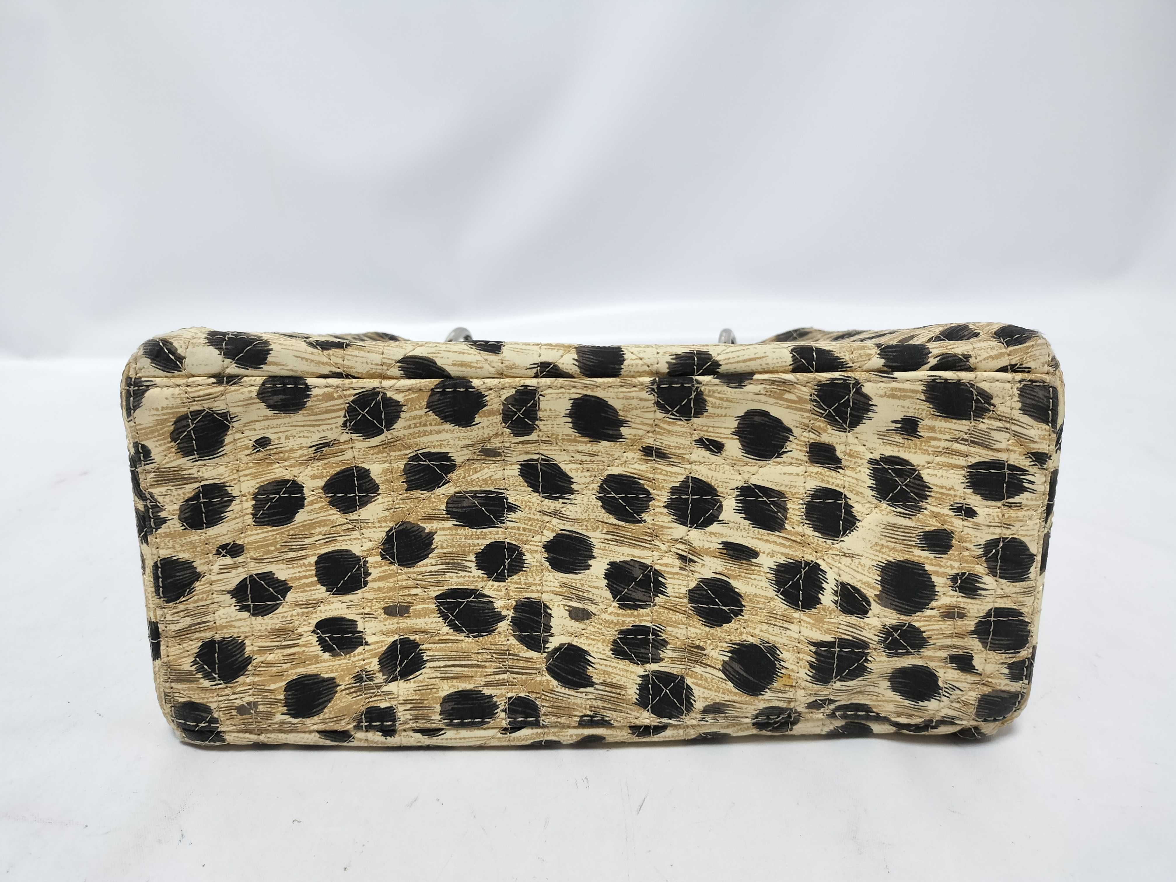 Lady Dior Christian Lady Cannage Canvas Handbag Leopard Handbag — view 6