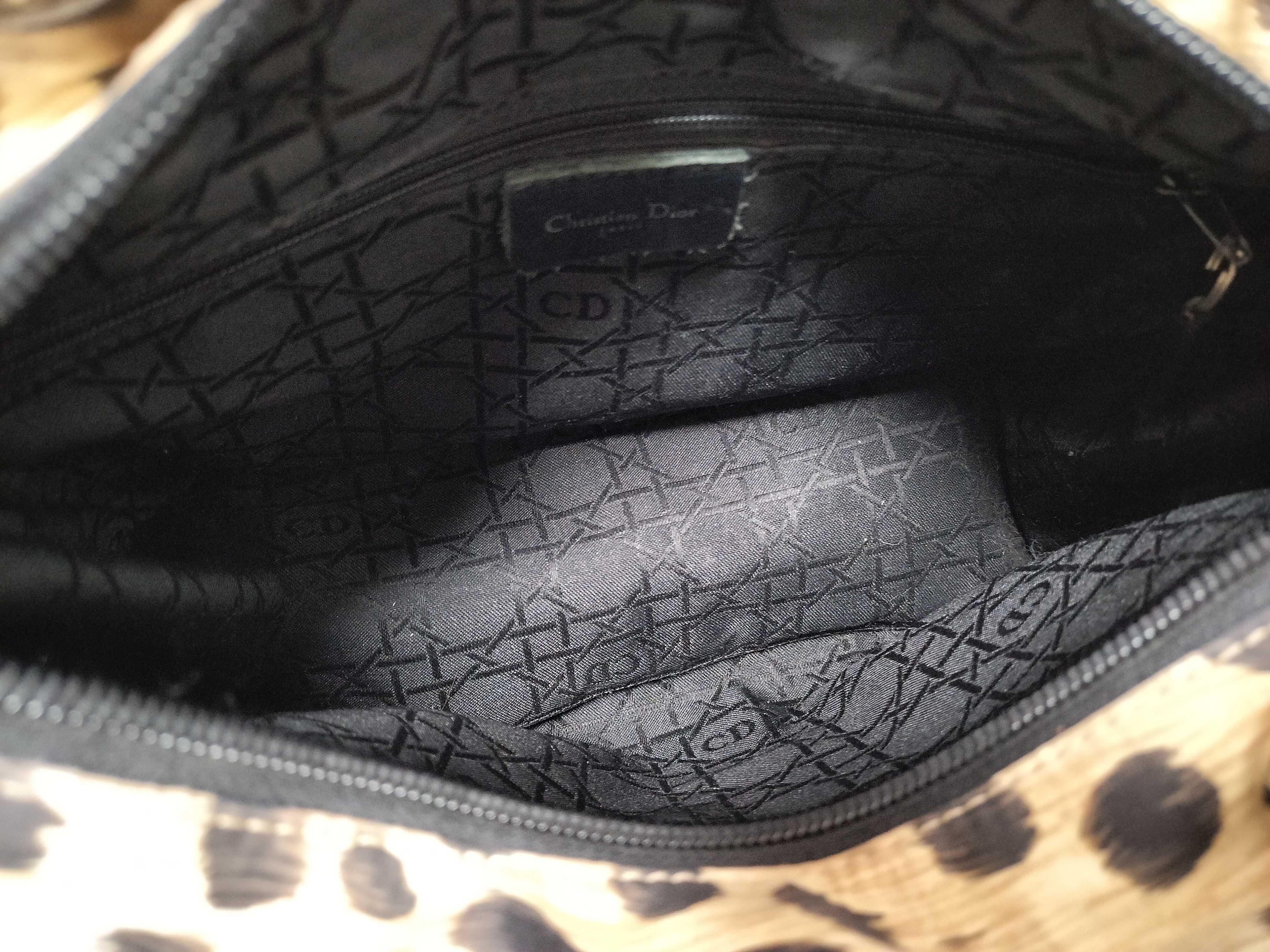 Lady Dior Christian Lady Cannage Canvas Handbag Leopard Handbag — view 10