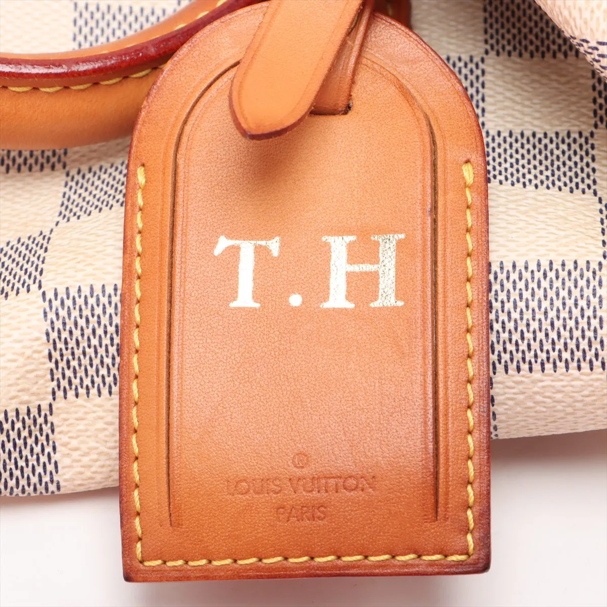 Damier Azur Keepall 50 N41430 MB4068 White with initials — view 13