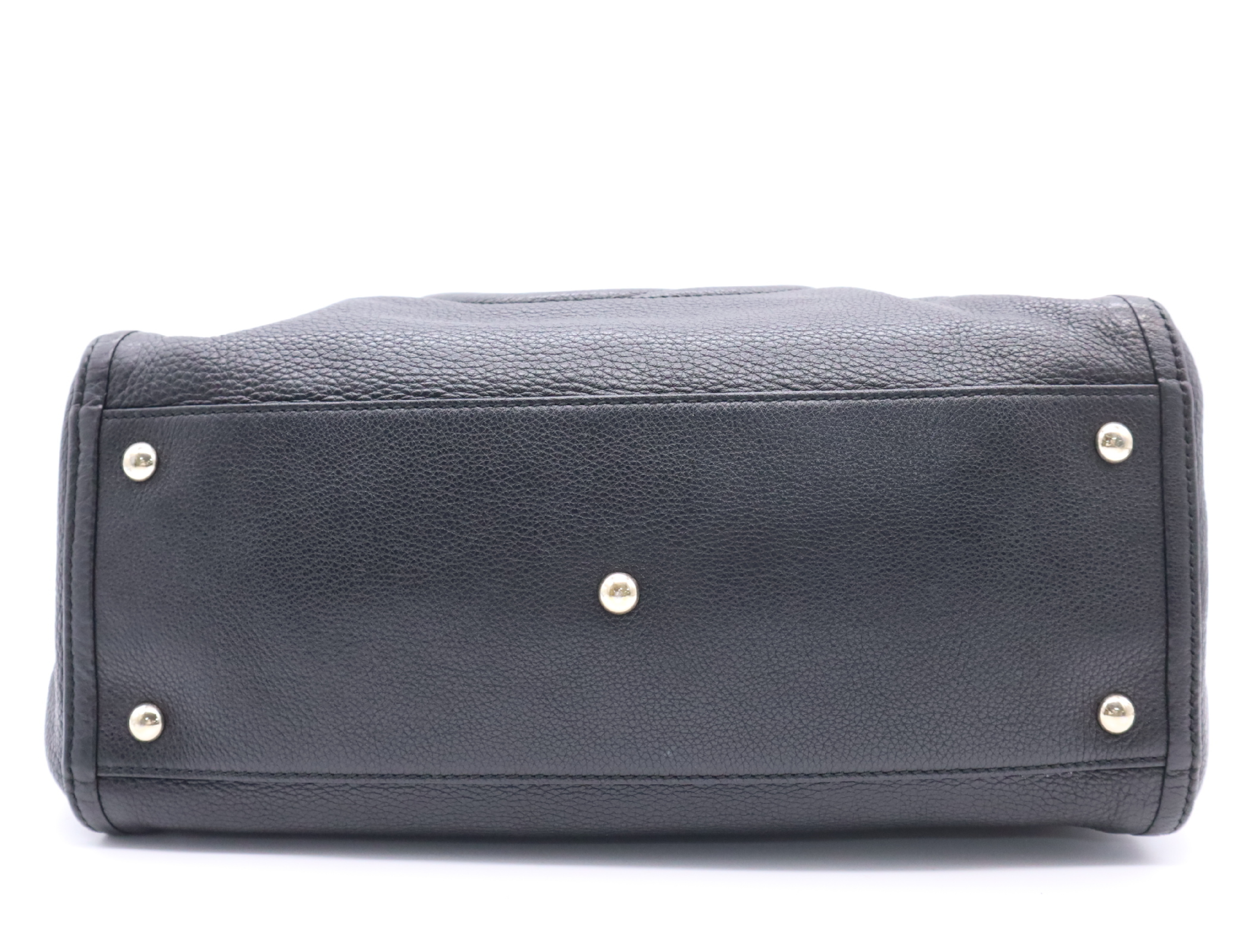 282309 Leather Soho Interlocking G Tote Bag, Black, Gold Hardware, with Charm and Dust Bag. — view 4