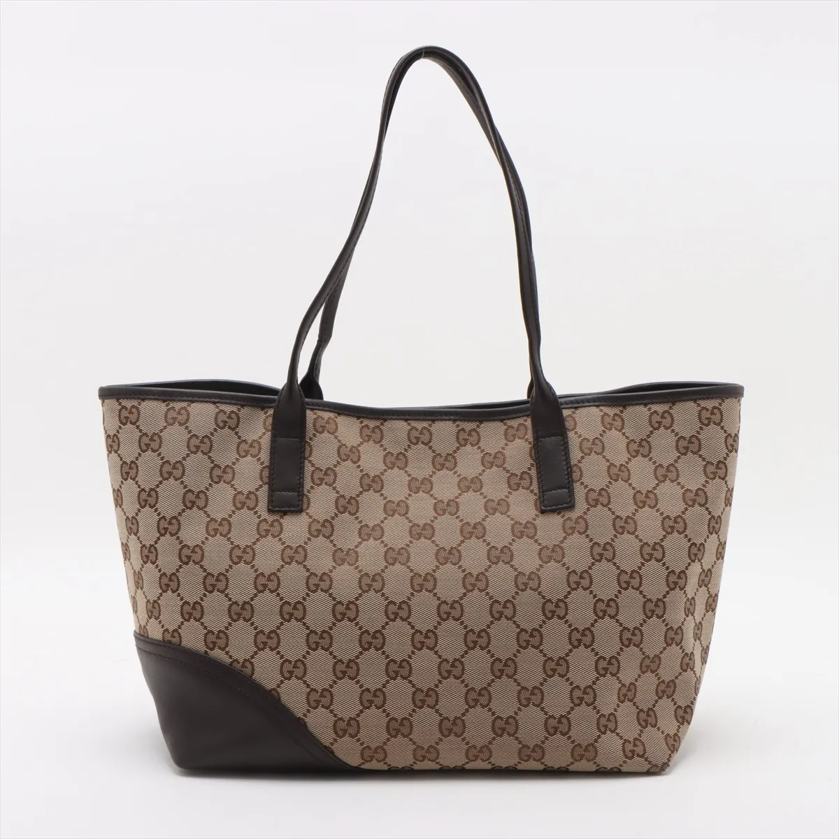 GG canvas x leather tote bag beige x brown 169946 — view 2