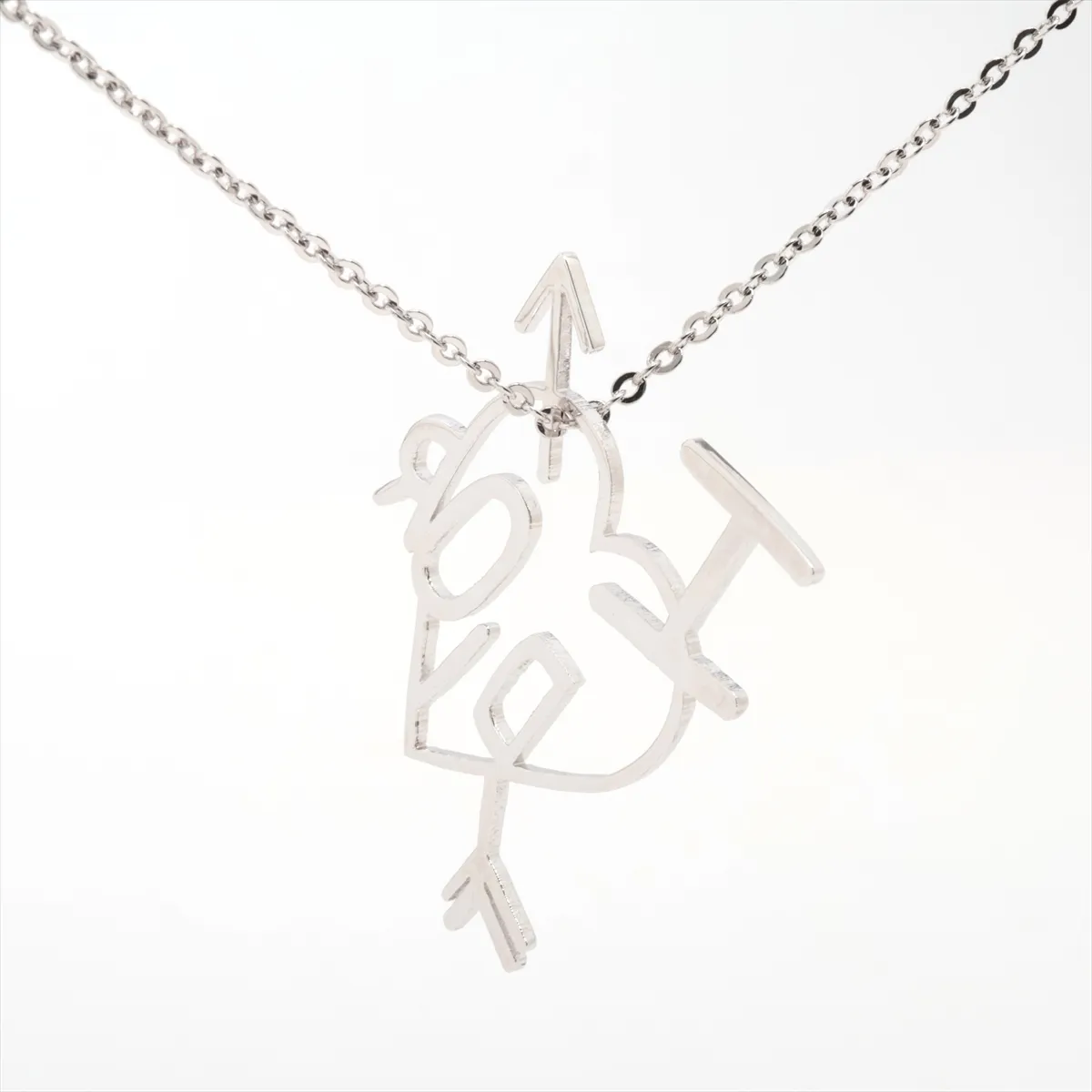 necklace, metal, silver, — view 2