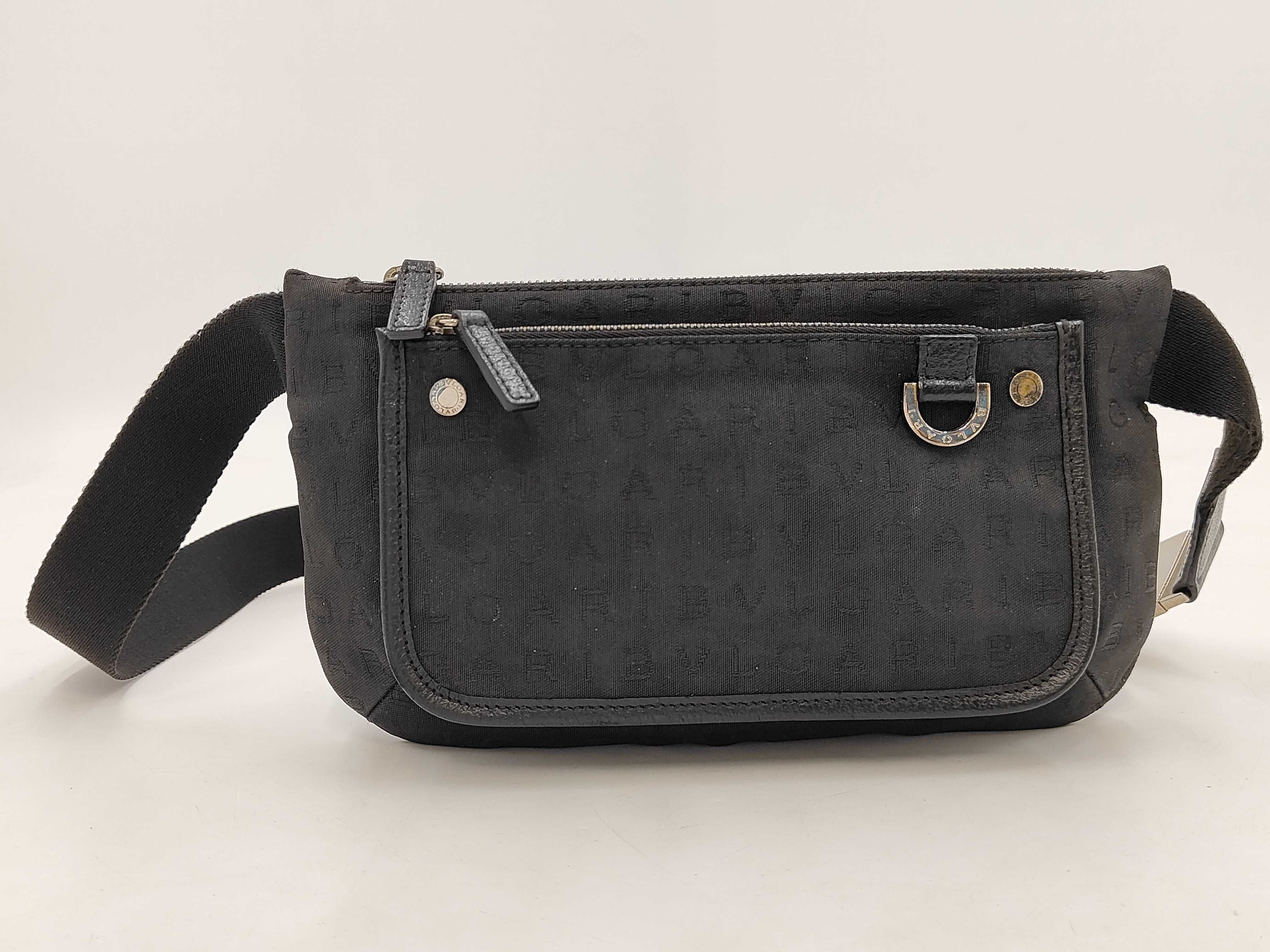 Bulgari Waist Bag Black Canvas Waist Bag