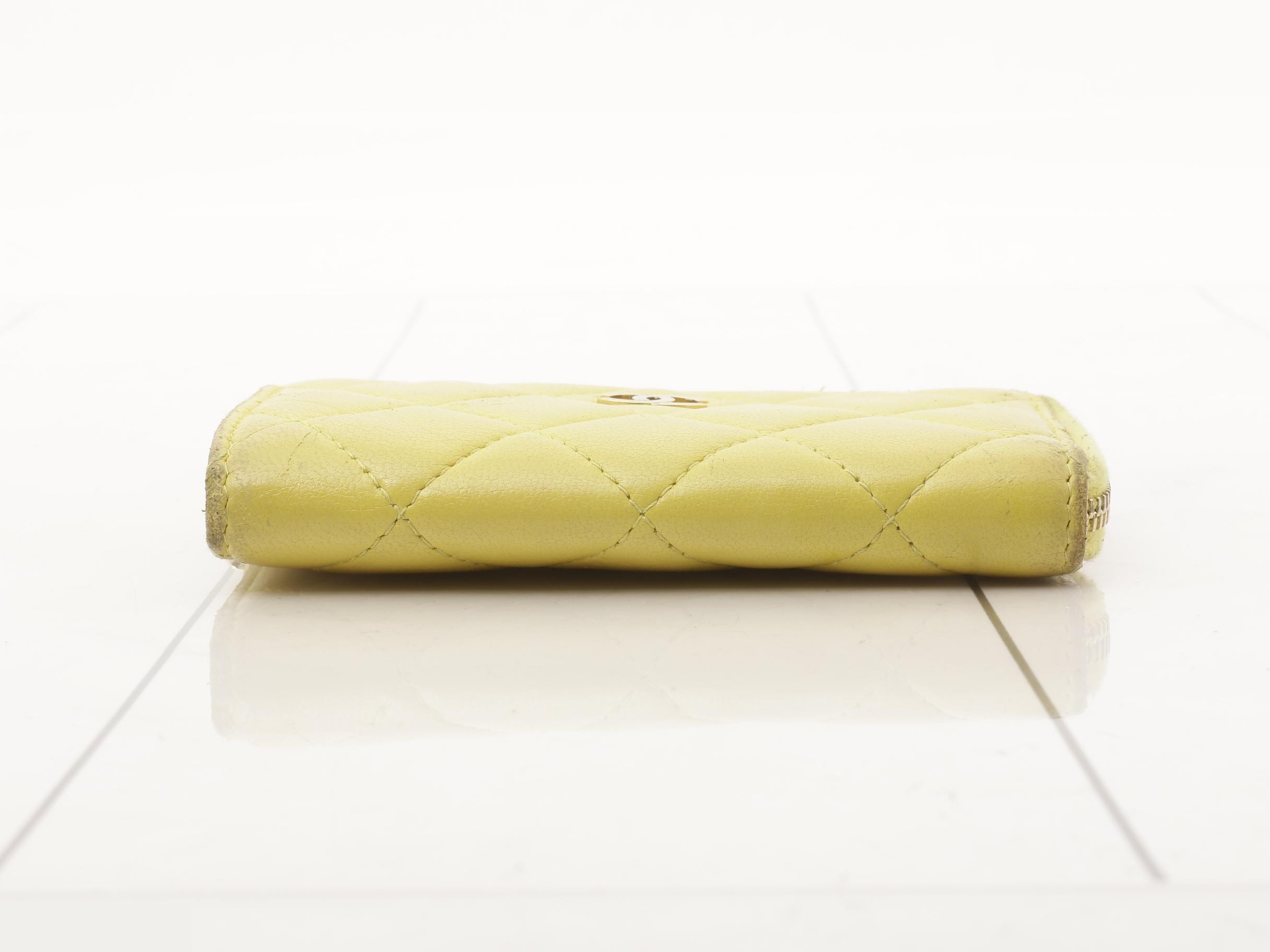 Matelassé Coin Case, Yellow, 23005307 — view 3