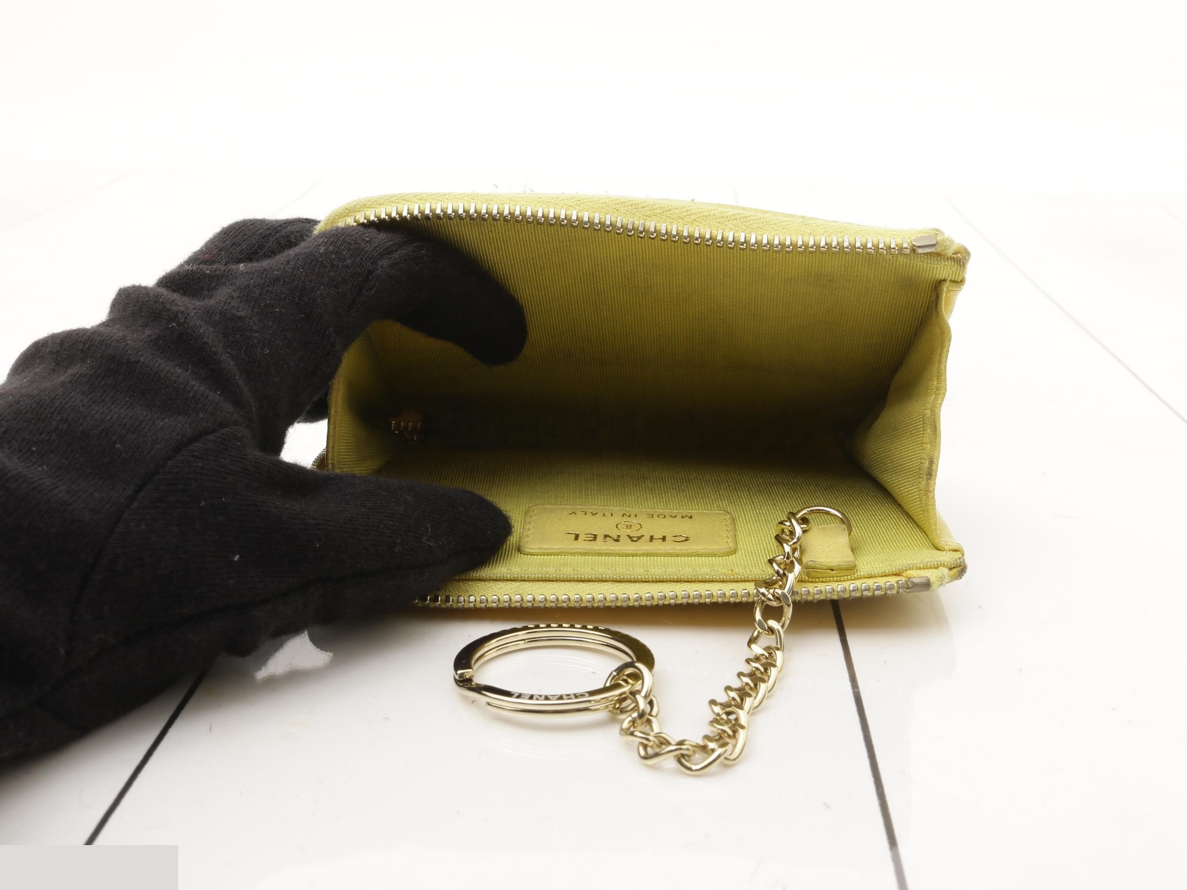 Matelassé Coin Case, Yellow, 23005307 — view 4