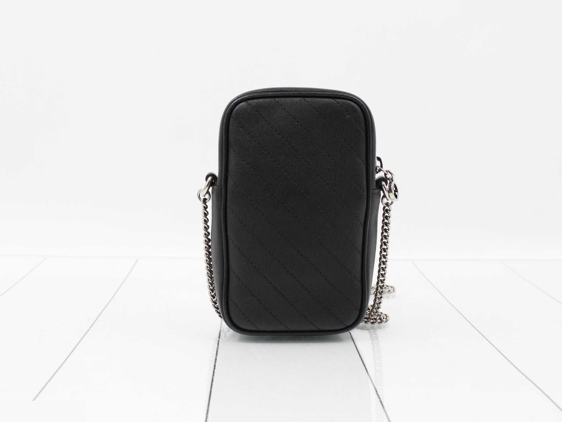 Blondie Chain Shoulder Bag, Leather, Black — view 2
