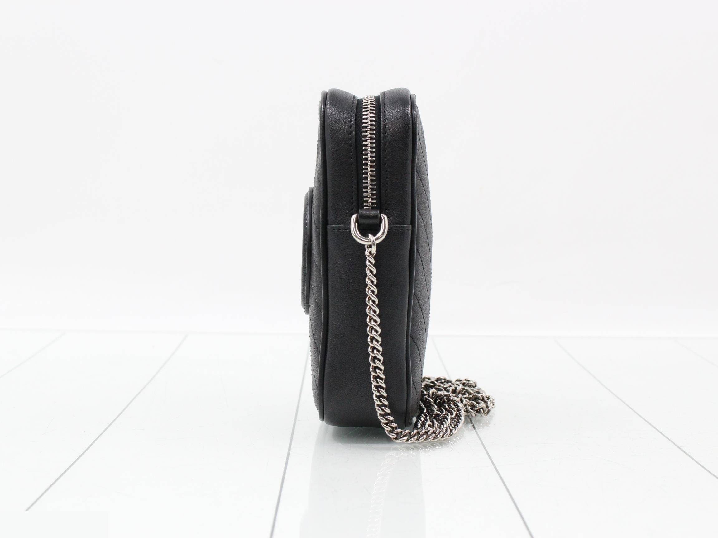 Blondie Chain Shoulder Bag, Leather, Black — view 3