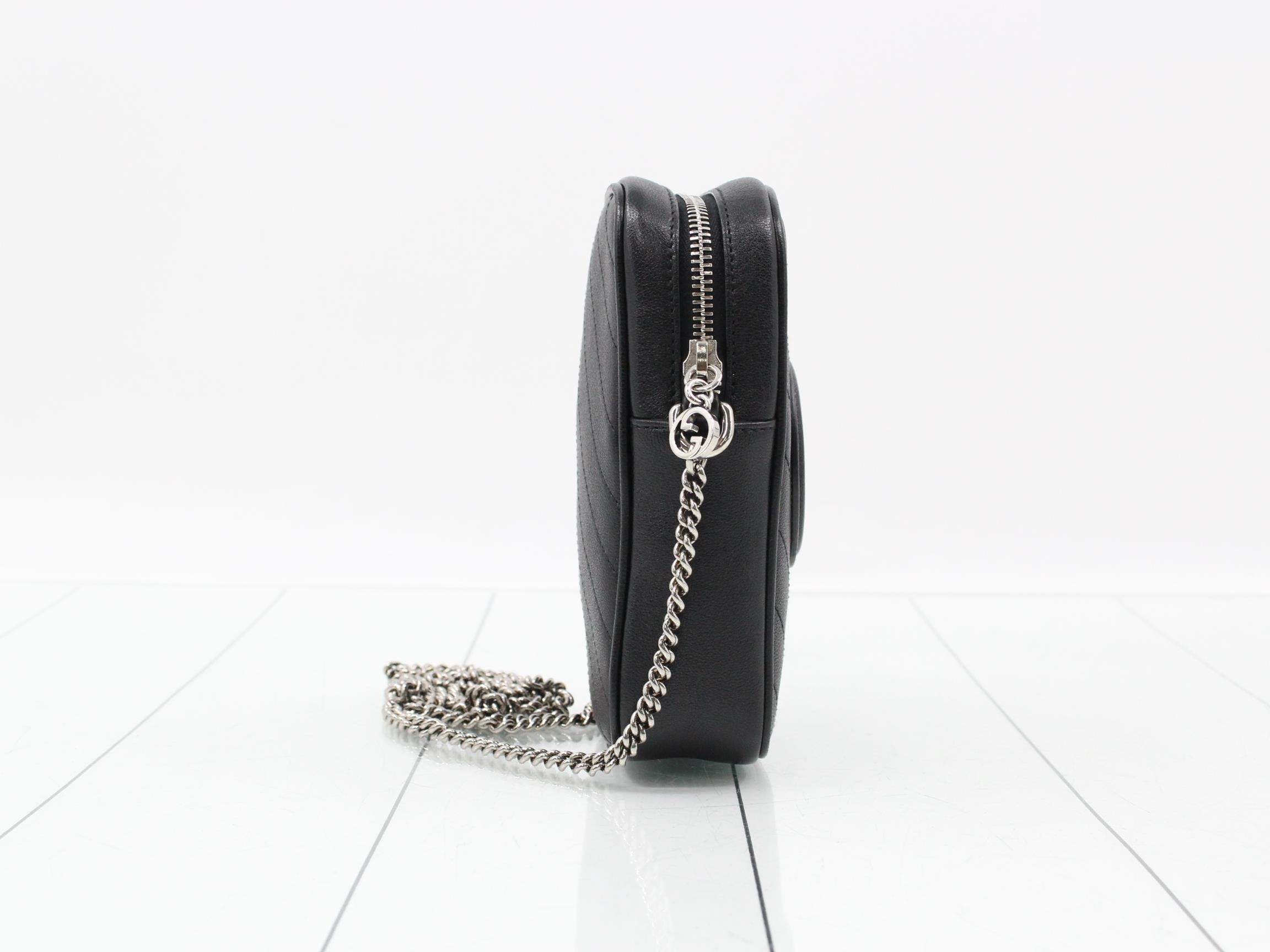 Blondie Chain Shoulder Bag, Leather, Black — view 4