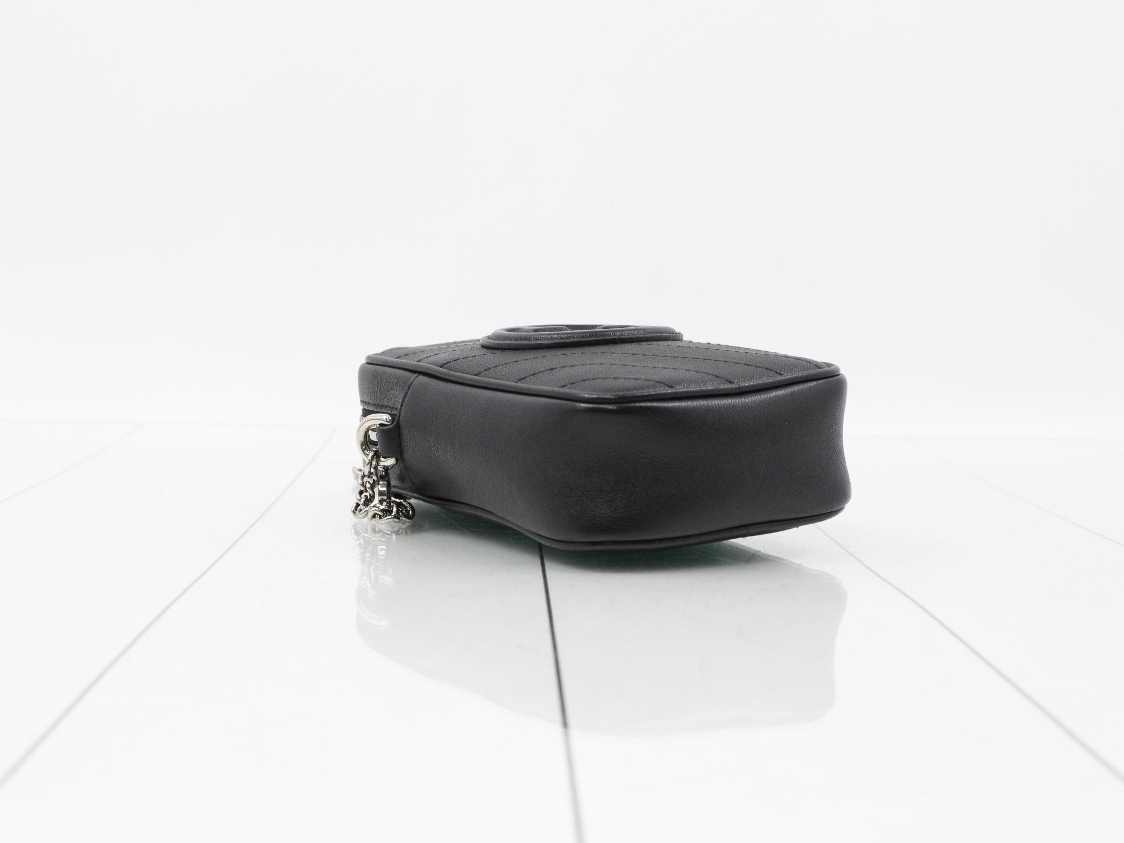 Blondie Chain Shoulder Bag, Leather, Black — view 5