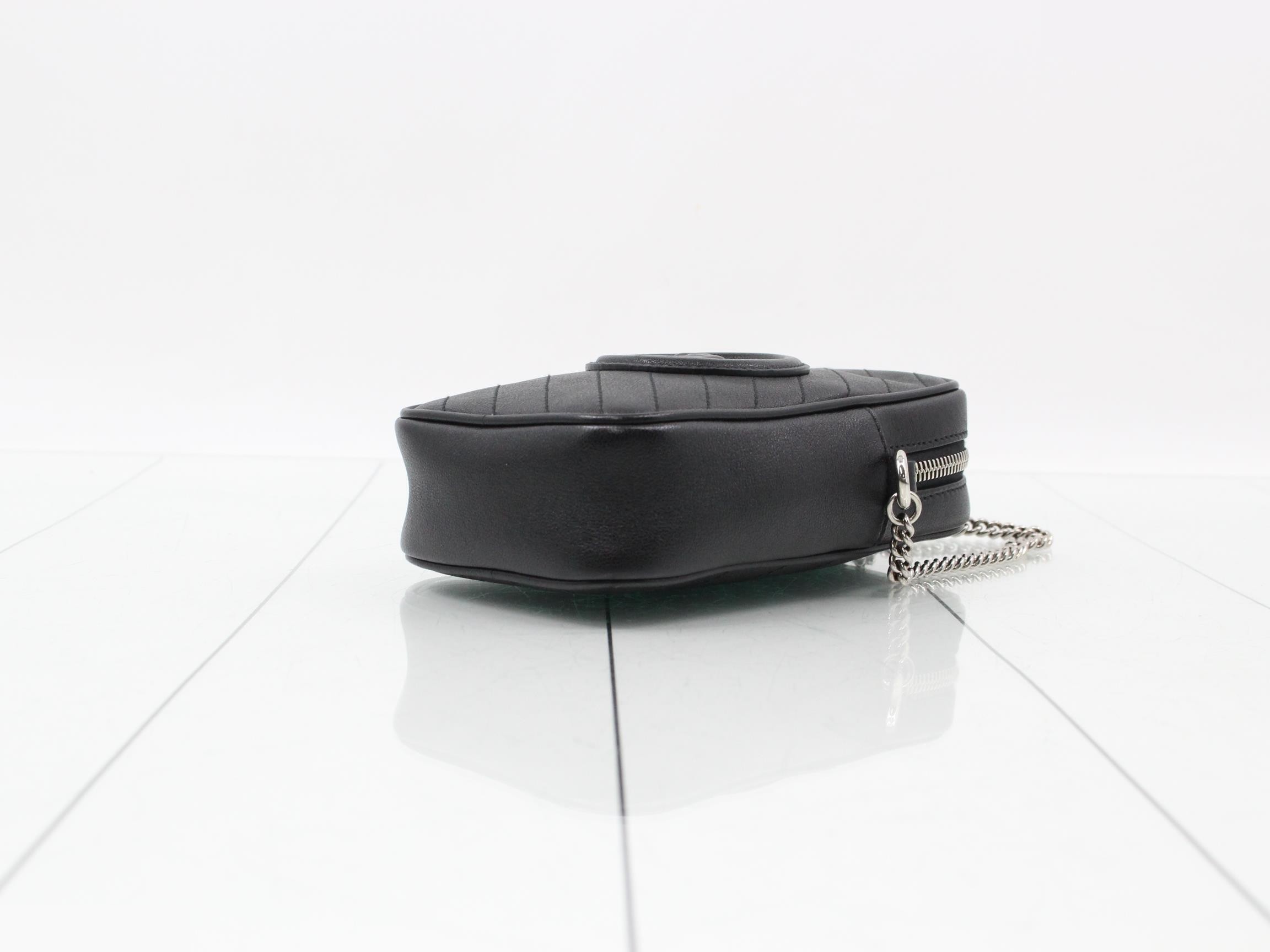 Blondie Chain Shoulder Bag, Leather, Black — view 6