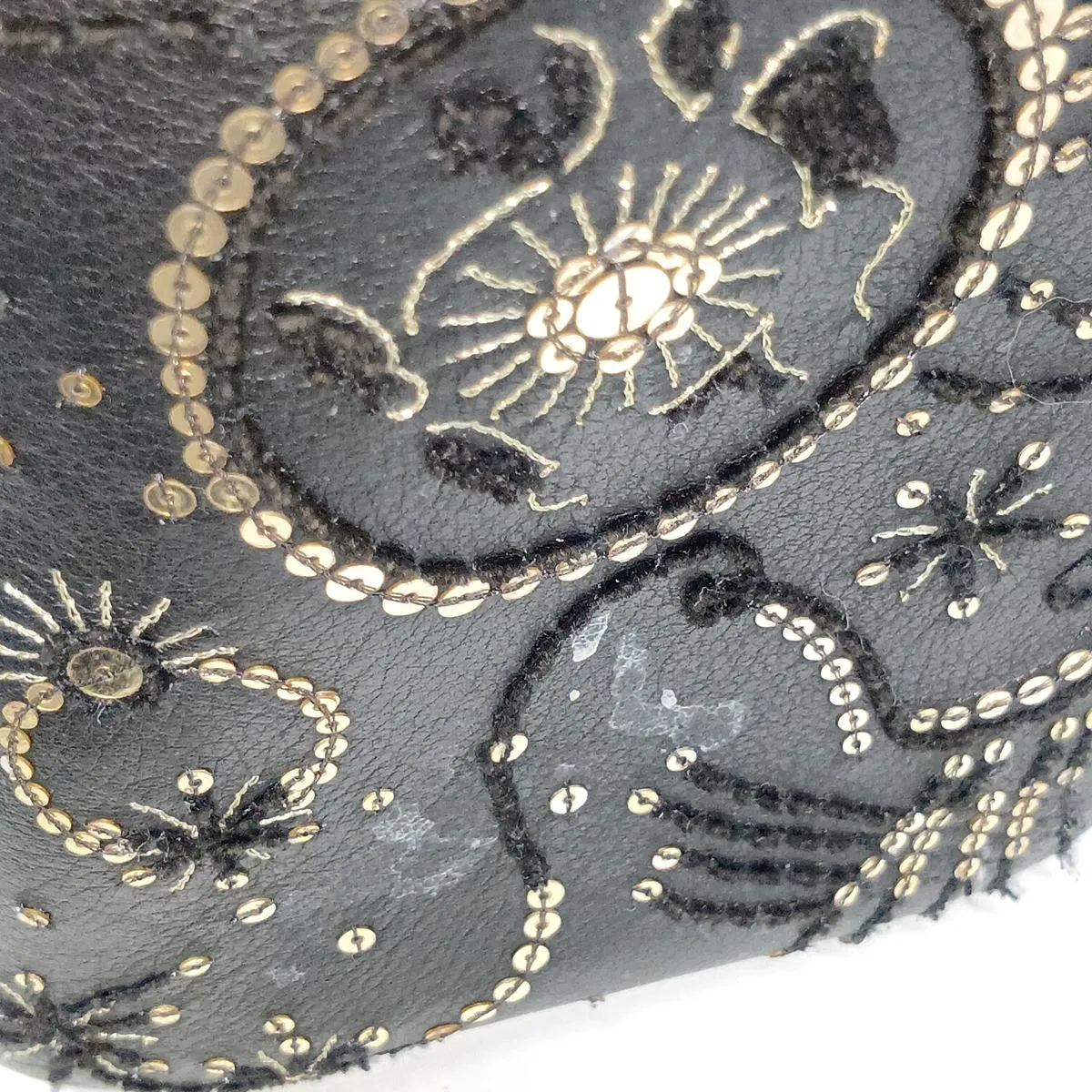 Lady Dior Leather x Sequin 2-Way Handbag, Black — view 14