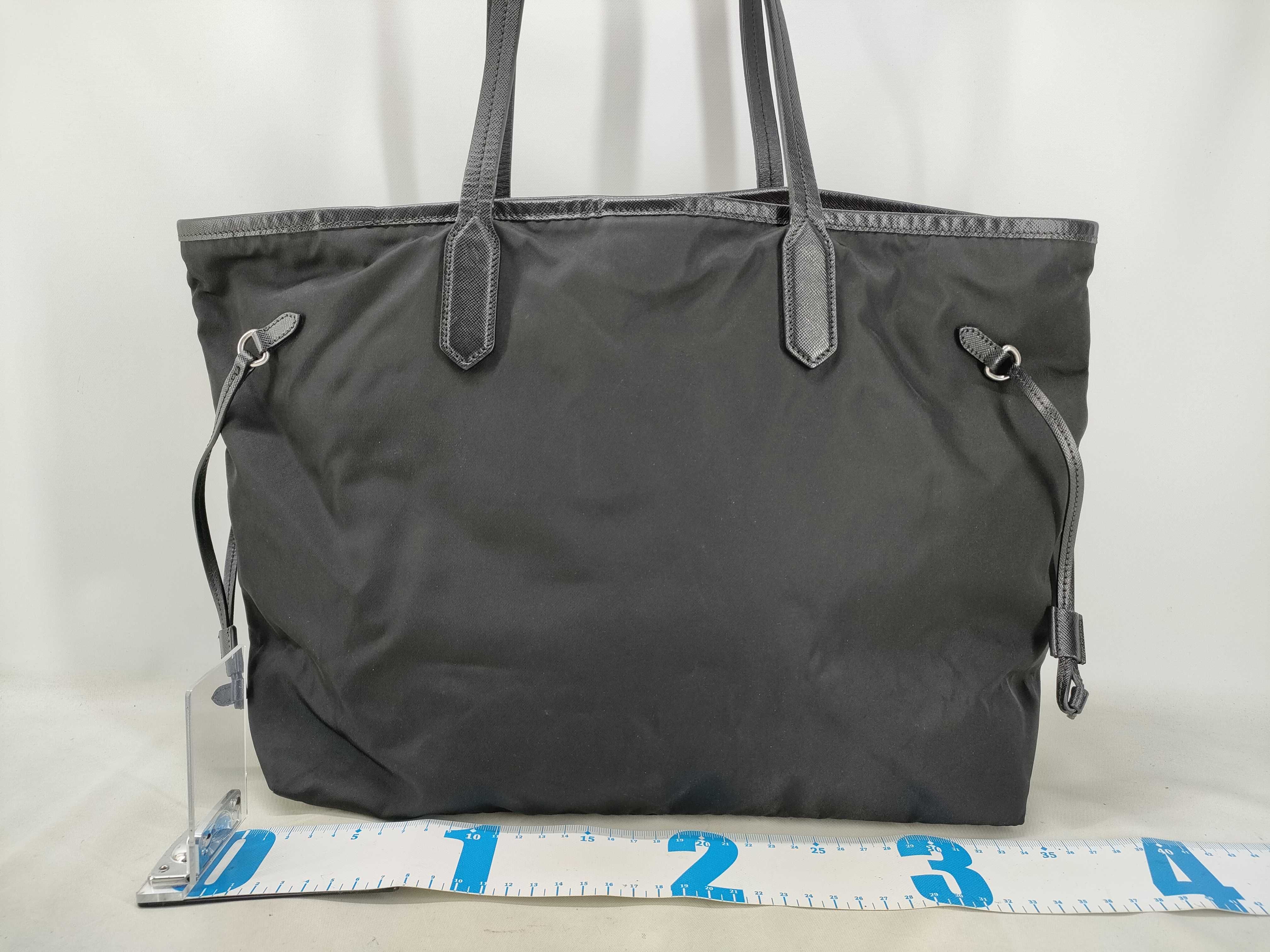 nylon tote bag, black nylon tote bag — view 2