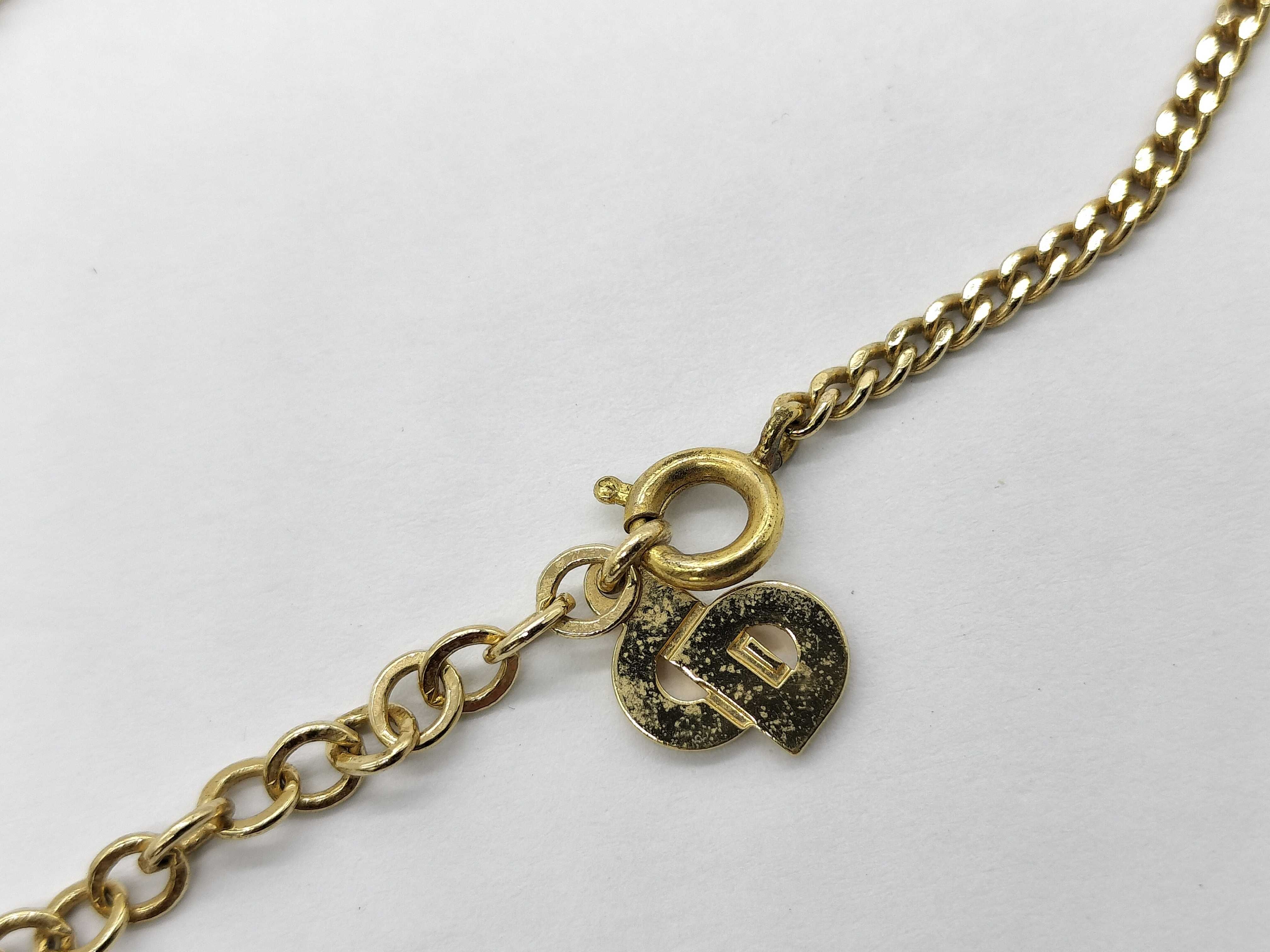 Rhinestone x Logo Gold Necklace — view 4
