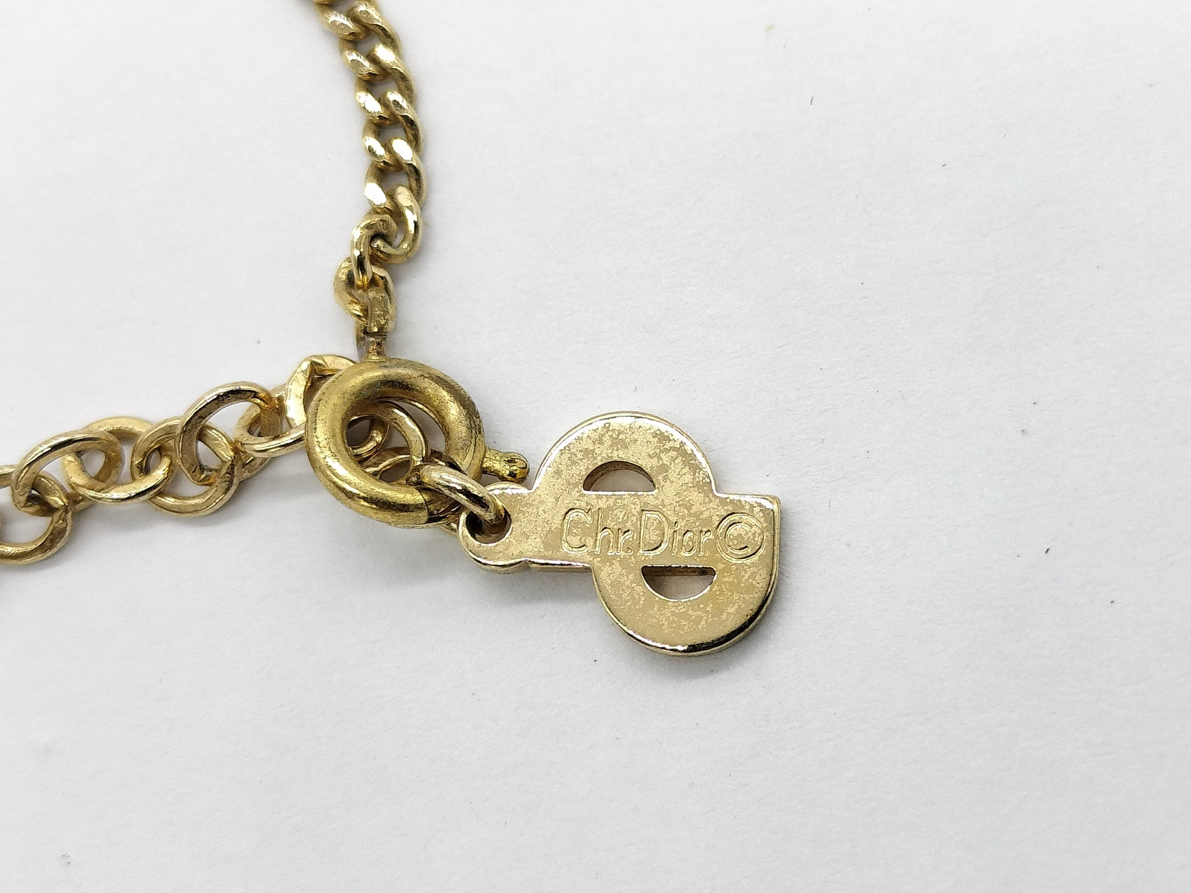 Rhinestone x Logo Gold Necklace — view 5