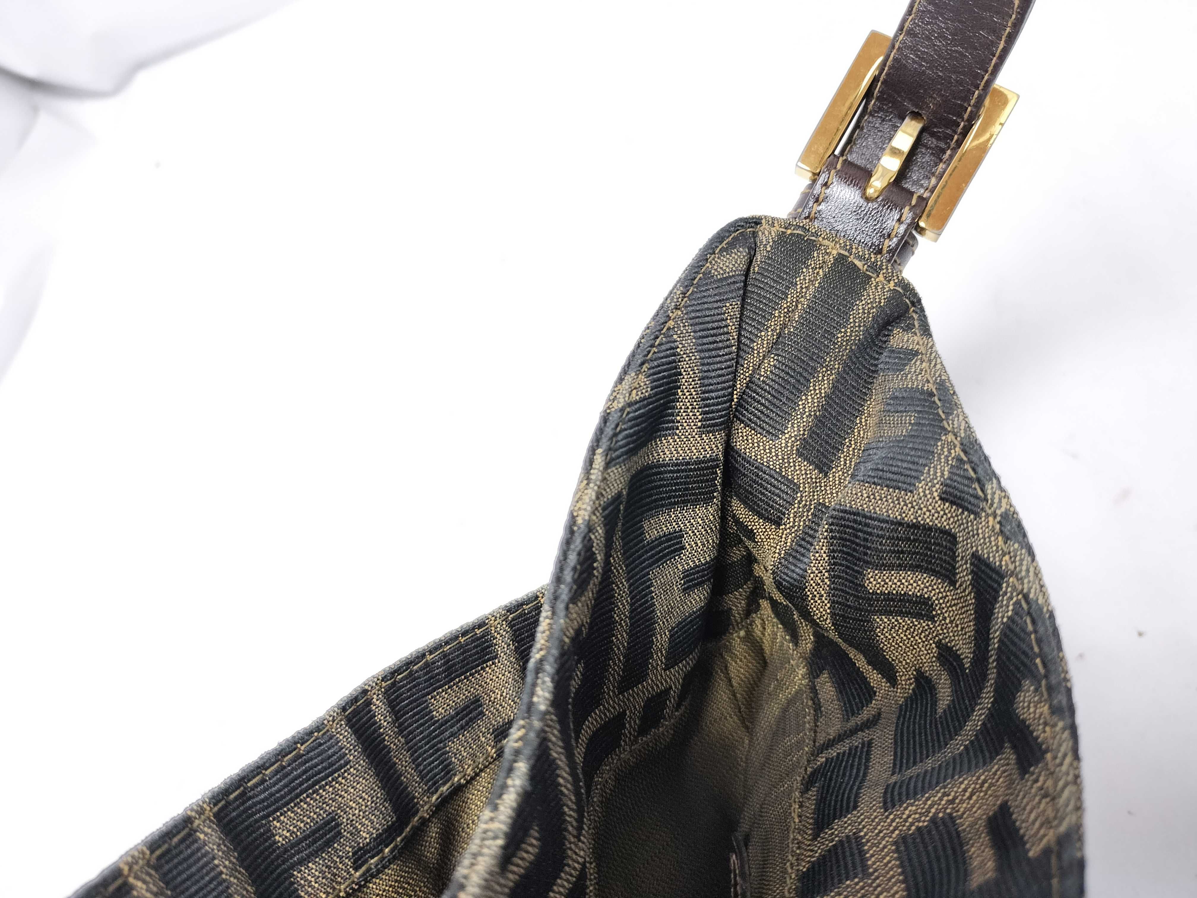 Zucca pattern Fendi Mamma Bucket Gold Hardware Handbag — view 12