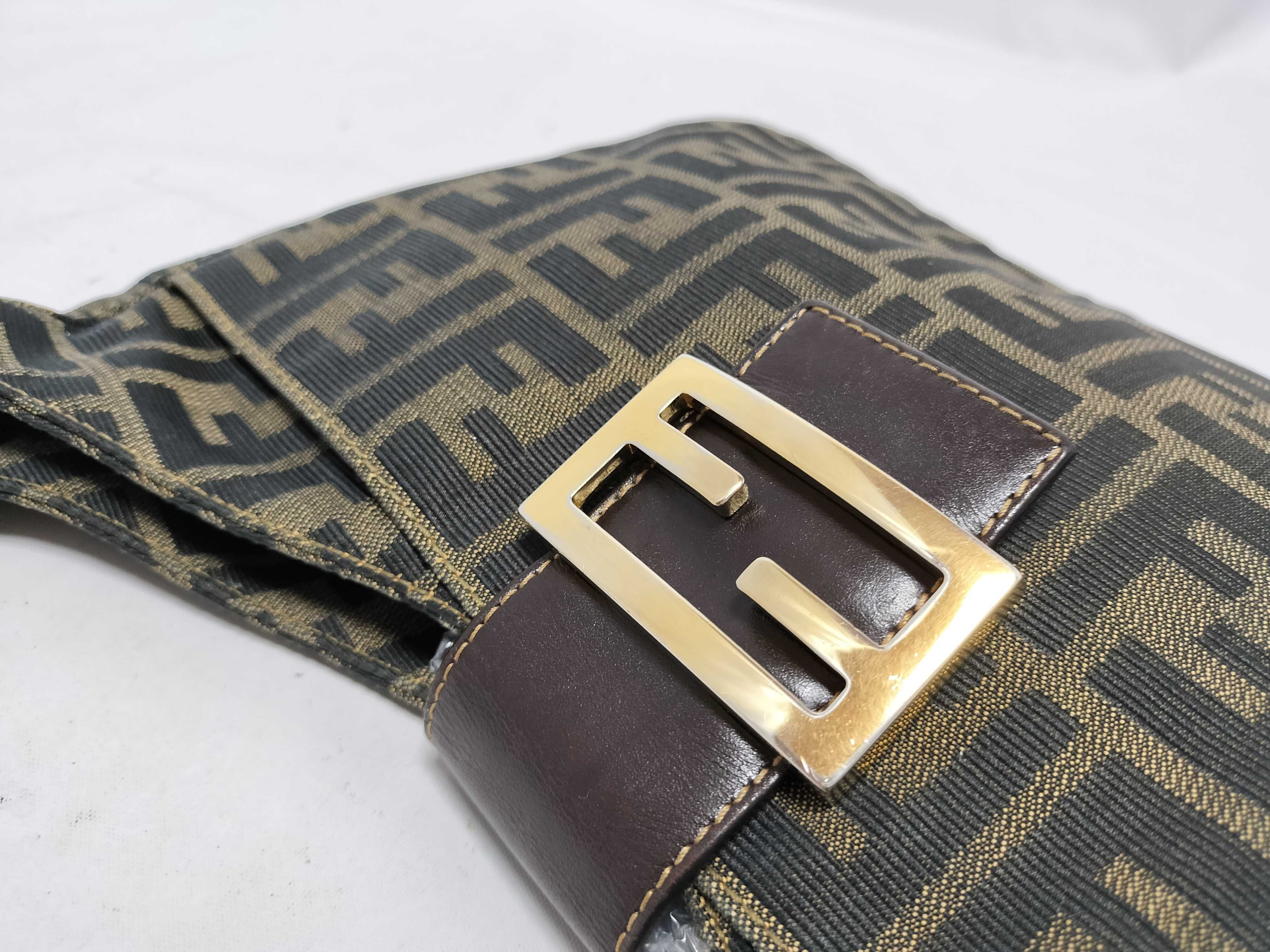 Zucca pattern Fendi Mamma Bucket Gold Hardware Handbag — view 8