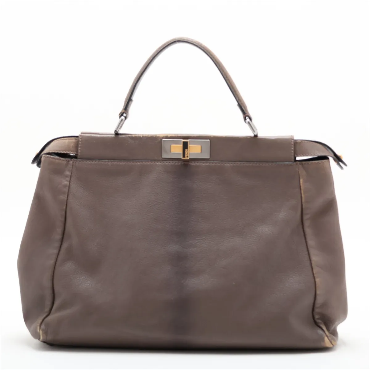 Peekaboo Large Leather 2-Way Handbag Brown 8BN210