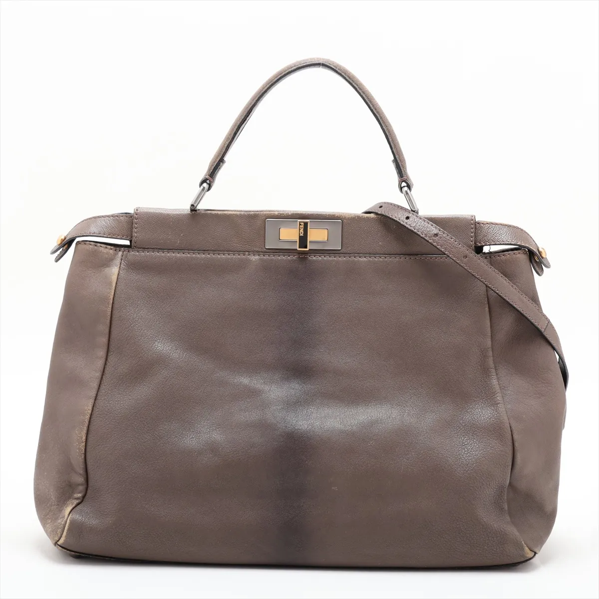 Peekaboo Large Leather 2-Way Handbag Brown 8BN210 — view 2