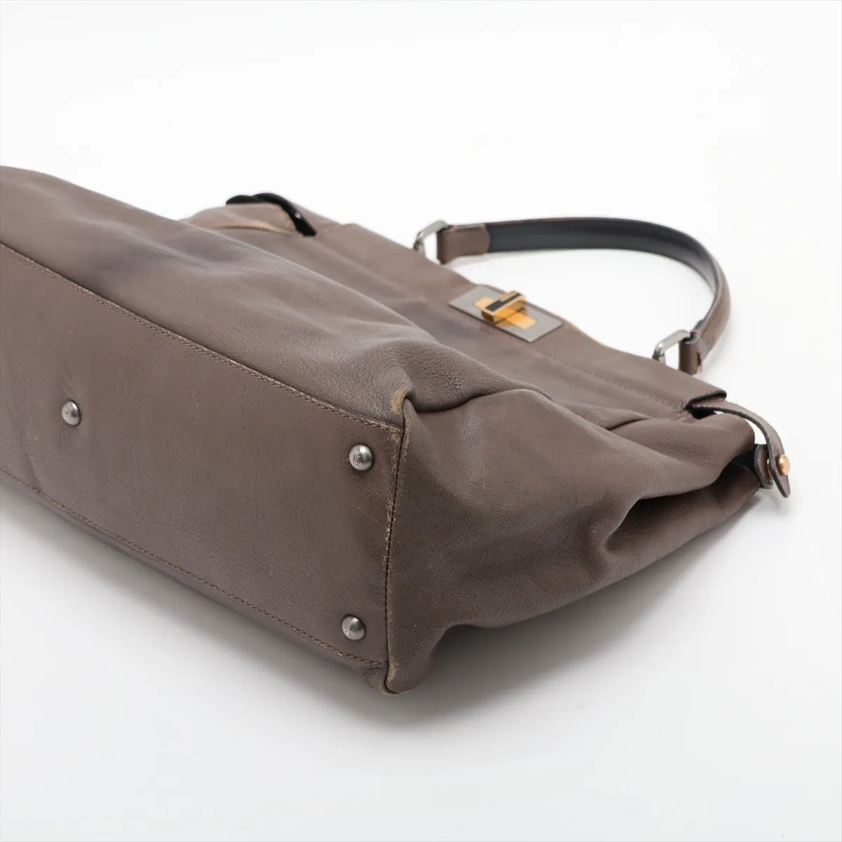 Peekaboo Large Leather 2-Way Handbag Brown 8BN210 — view 3