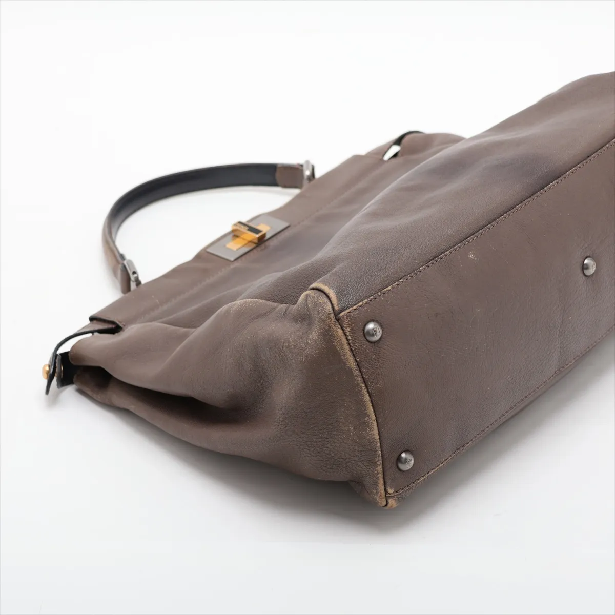 Peekaboo Large Leather 2-Way Handbag Brown 8BN210 — view 4