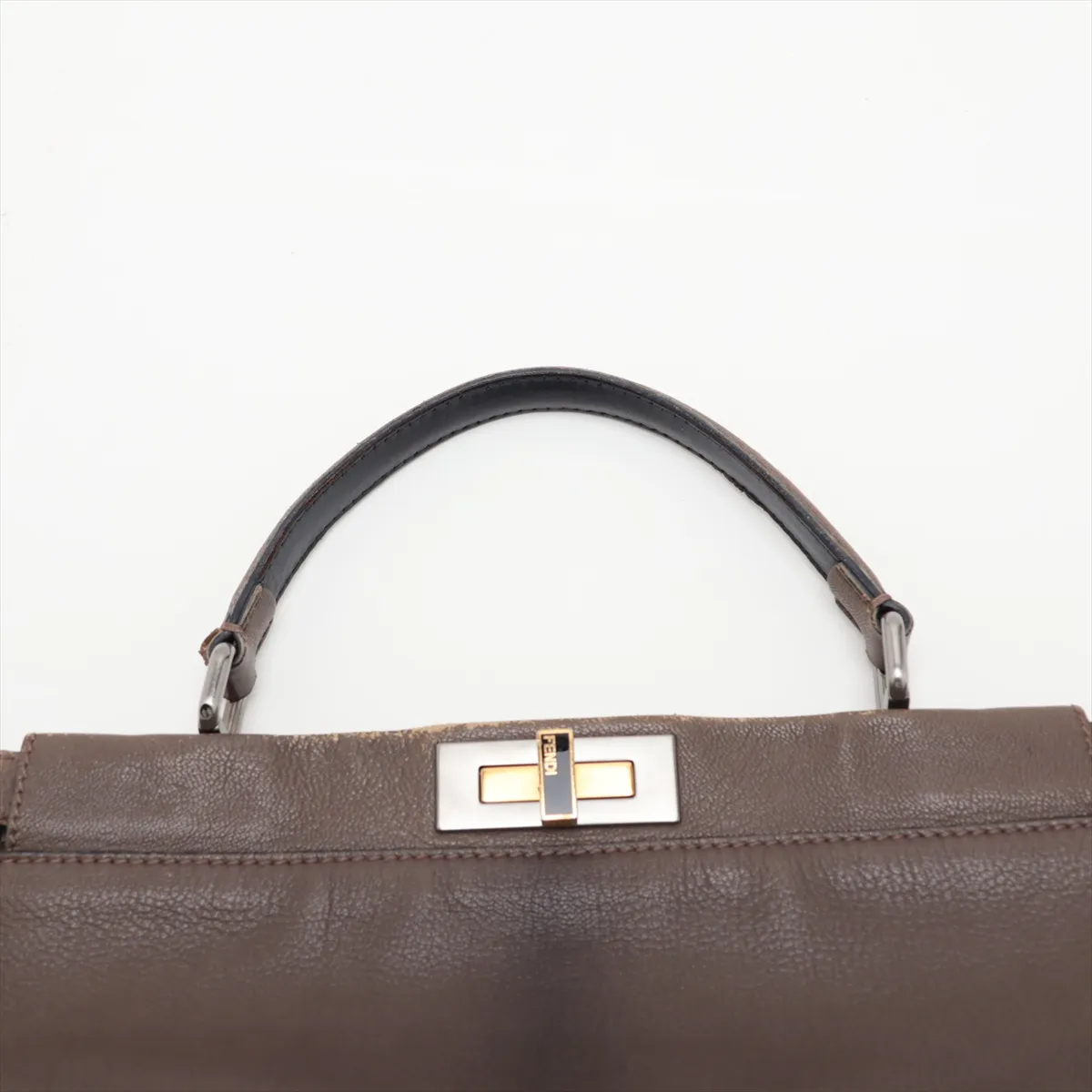 Peekaboo Large Leather 2-Way Handbag Brown 8BN210 — view 6