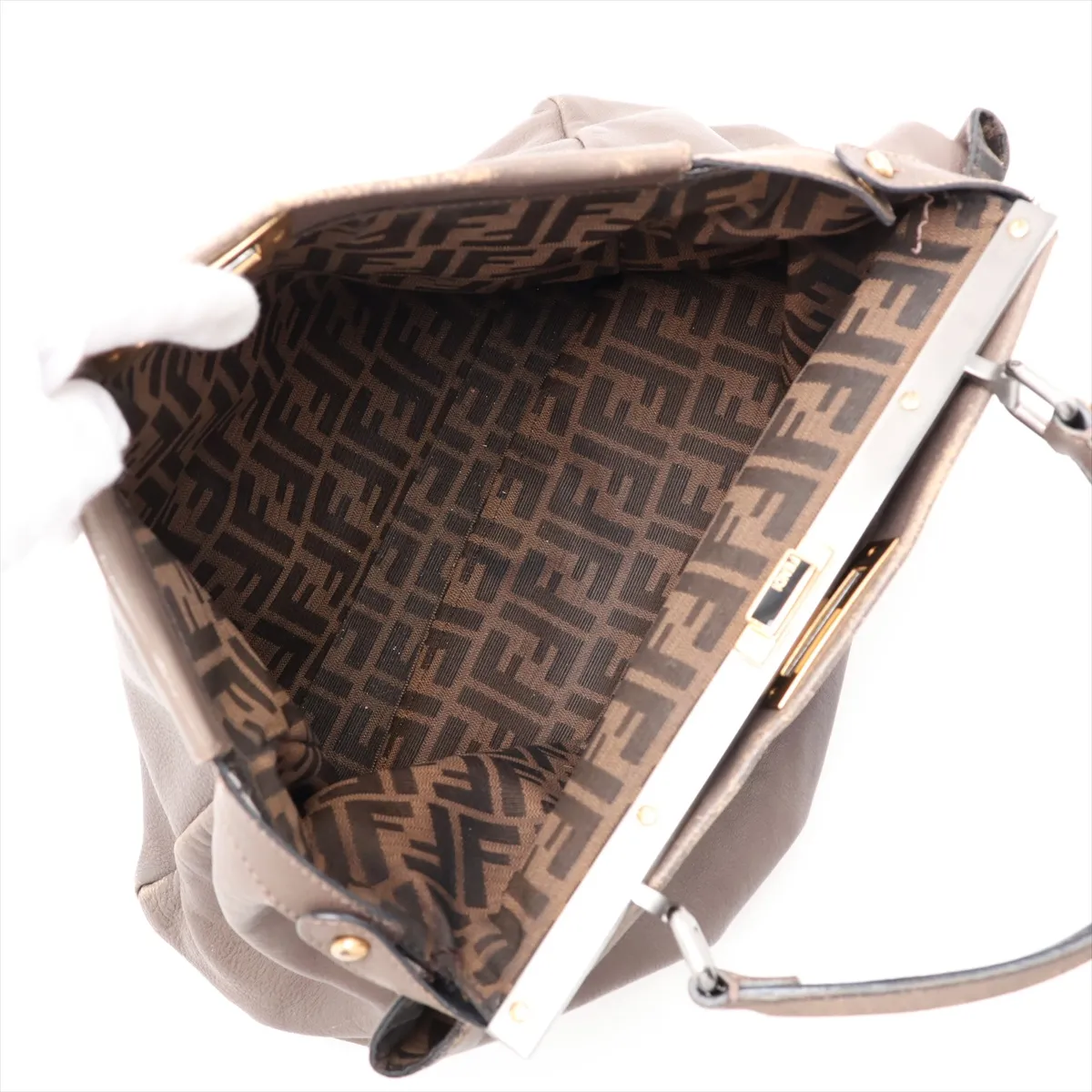 Peekaboo Large Leather 2-Way Handbag Brown 8BN210 — view 9