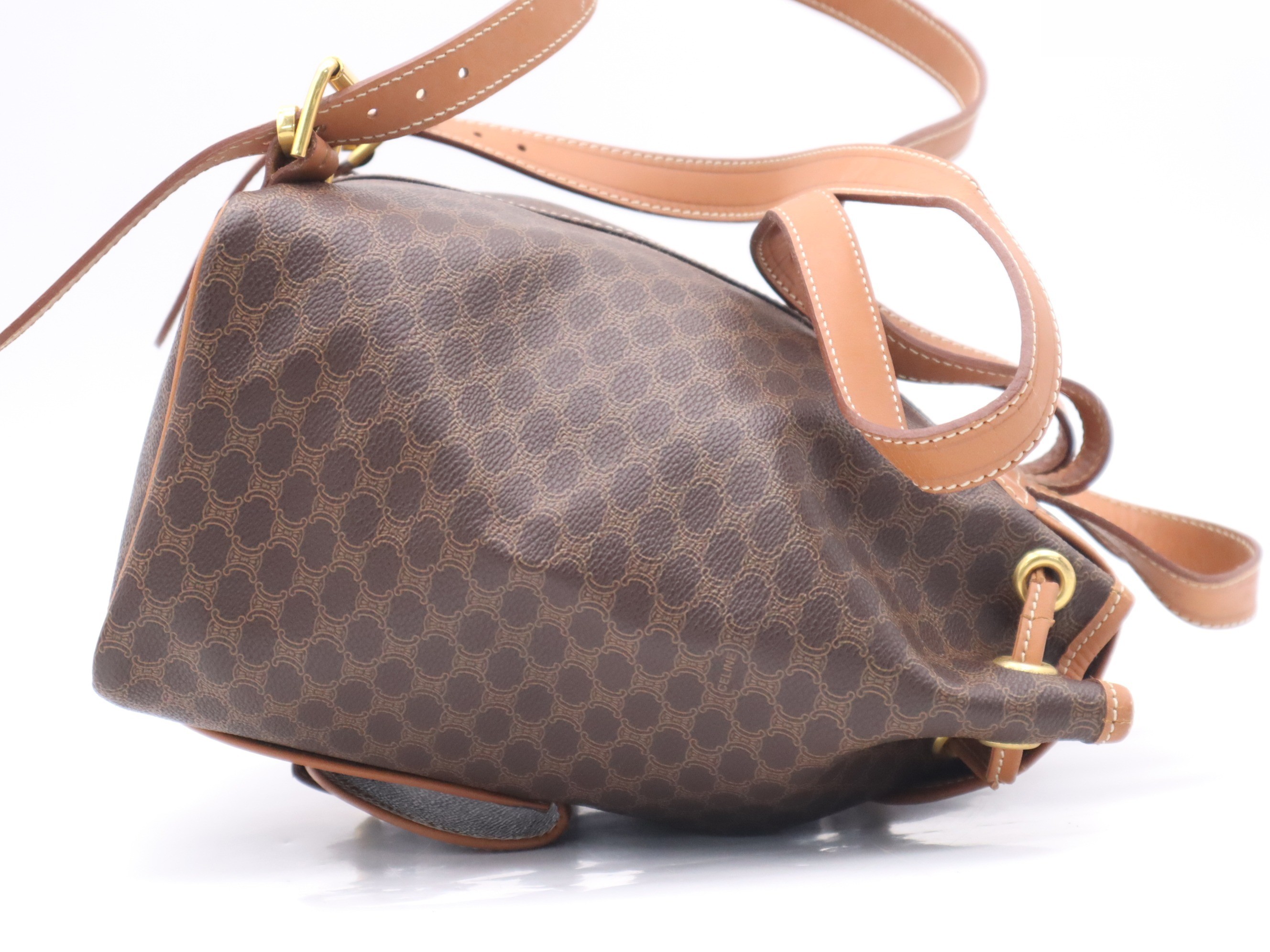PVC x Leather Macadam Backpack, Brown, Gold Hardware — view 5