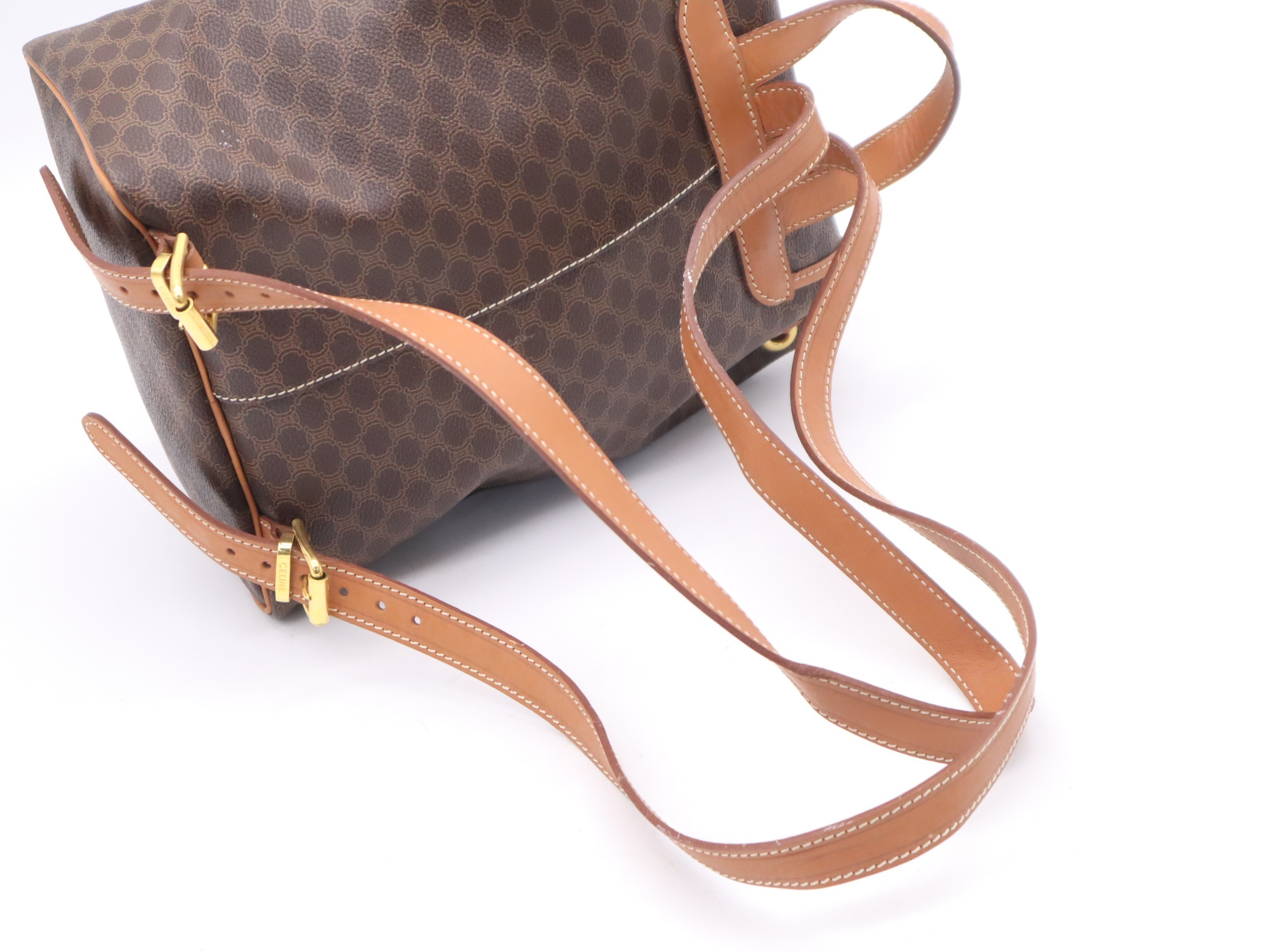 PVC x Leather Macadam Backpack, Brown, Gold Hardware — view 6