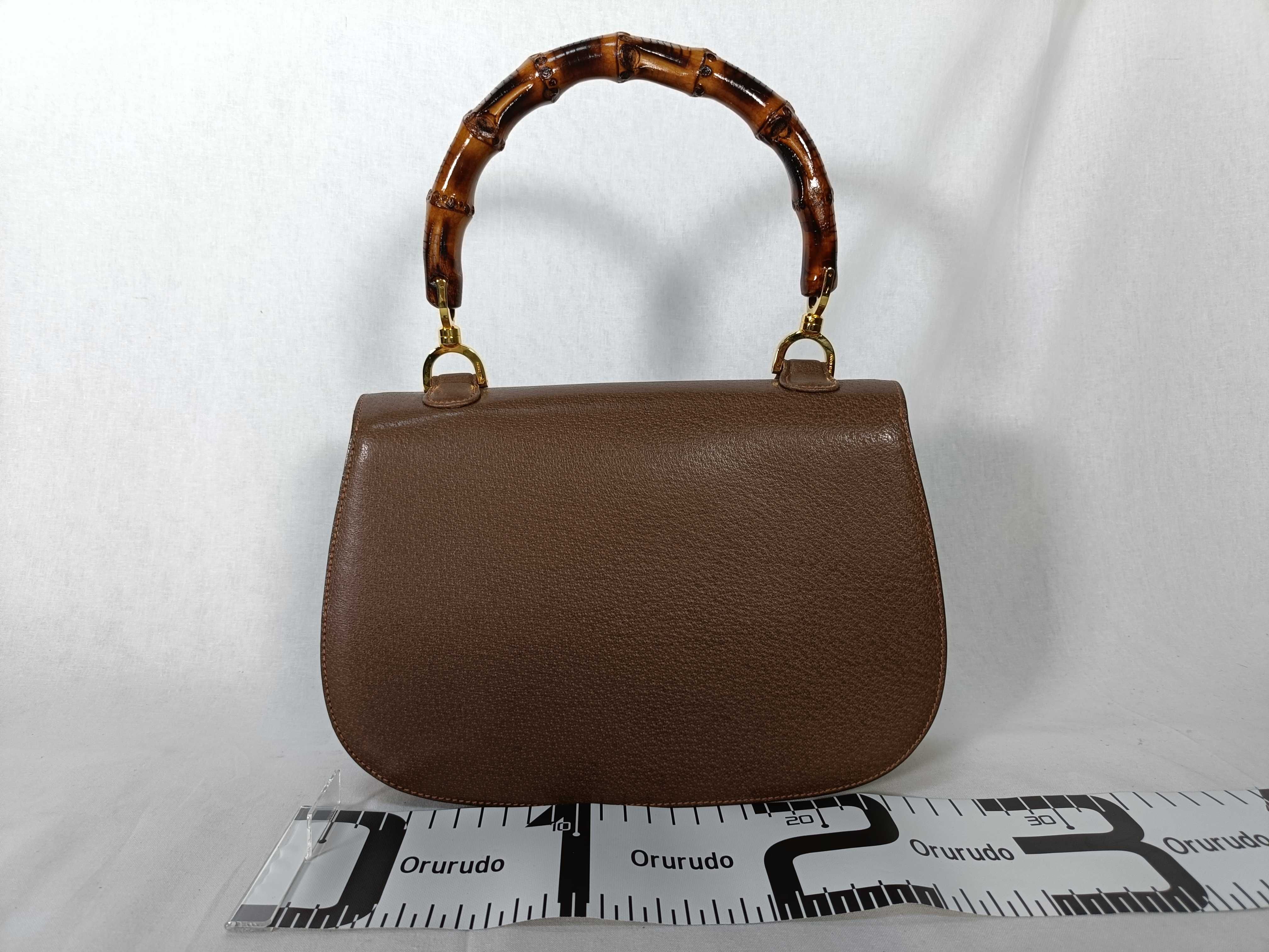 Bamboo Handbag Turnlock Leather Handbag — view 2