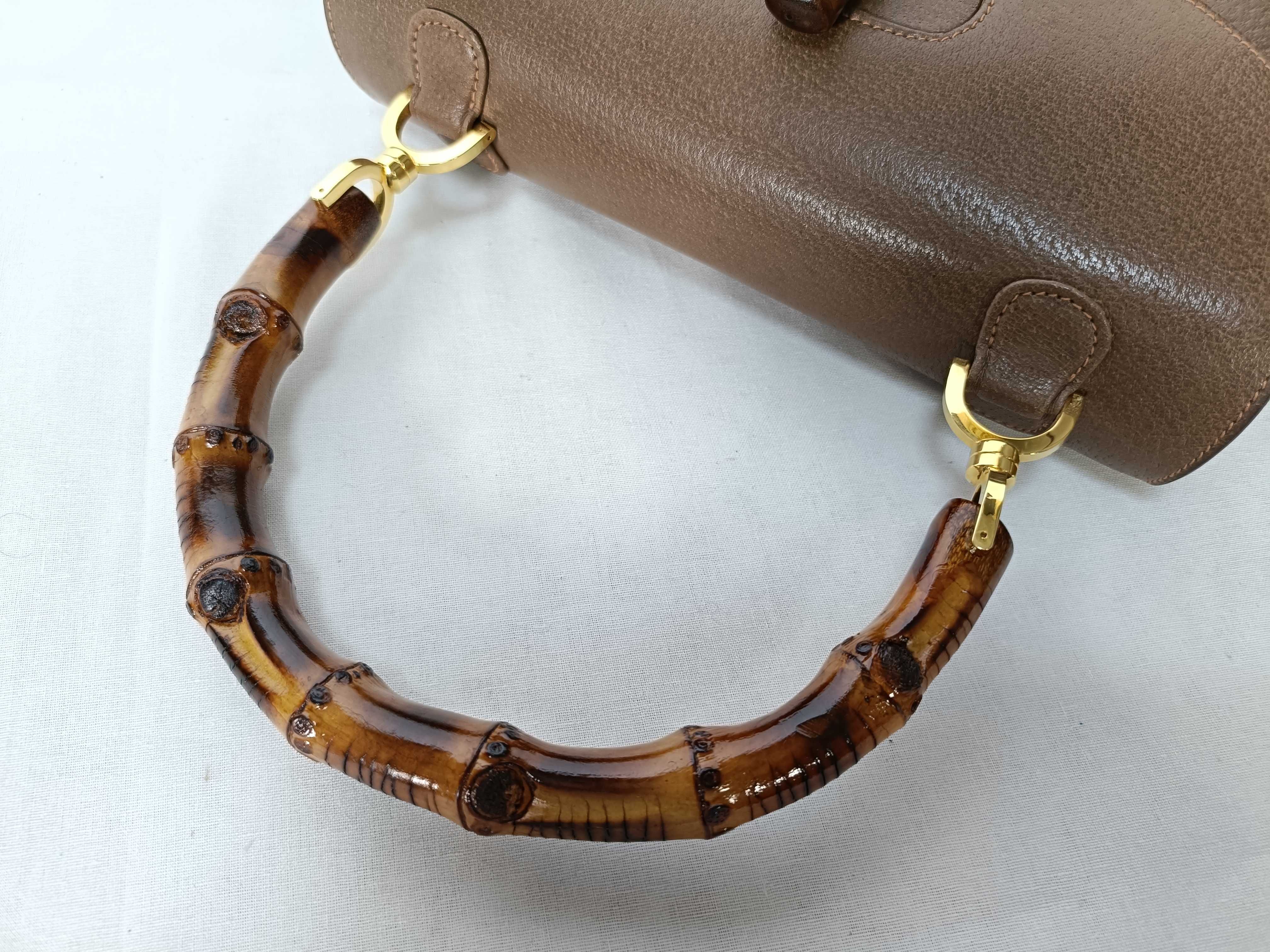 Bamboo Handbag Turnlock Leather Handbag — view 7