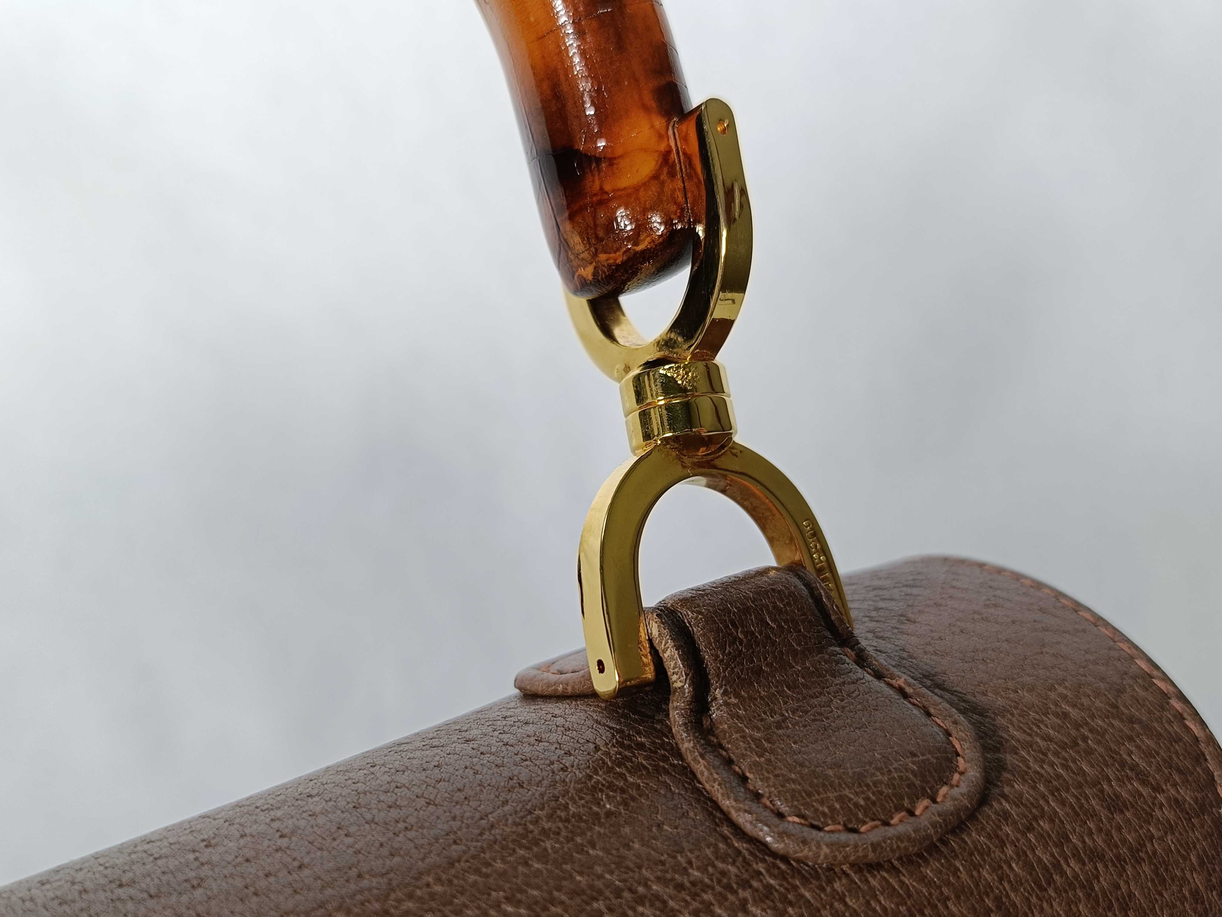 Bamboo Handbag Turnlock Leather Handbag — view 8