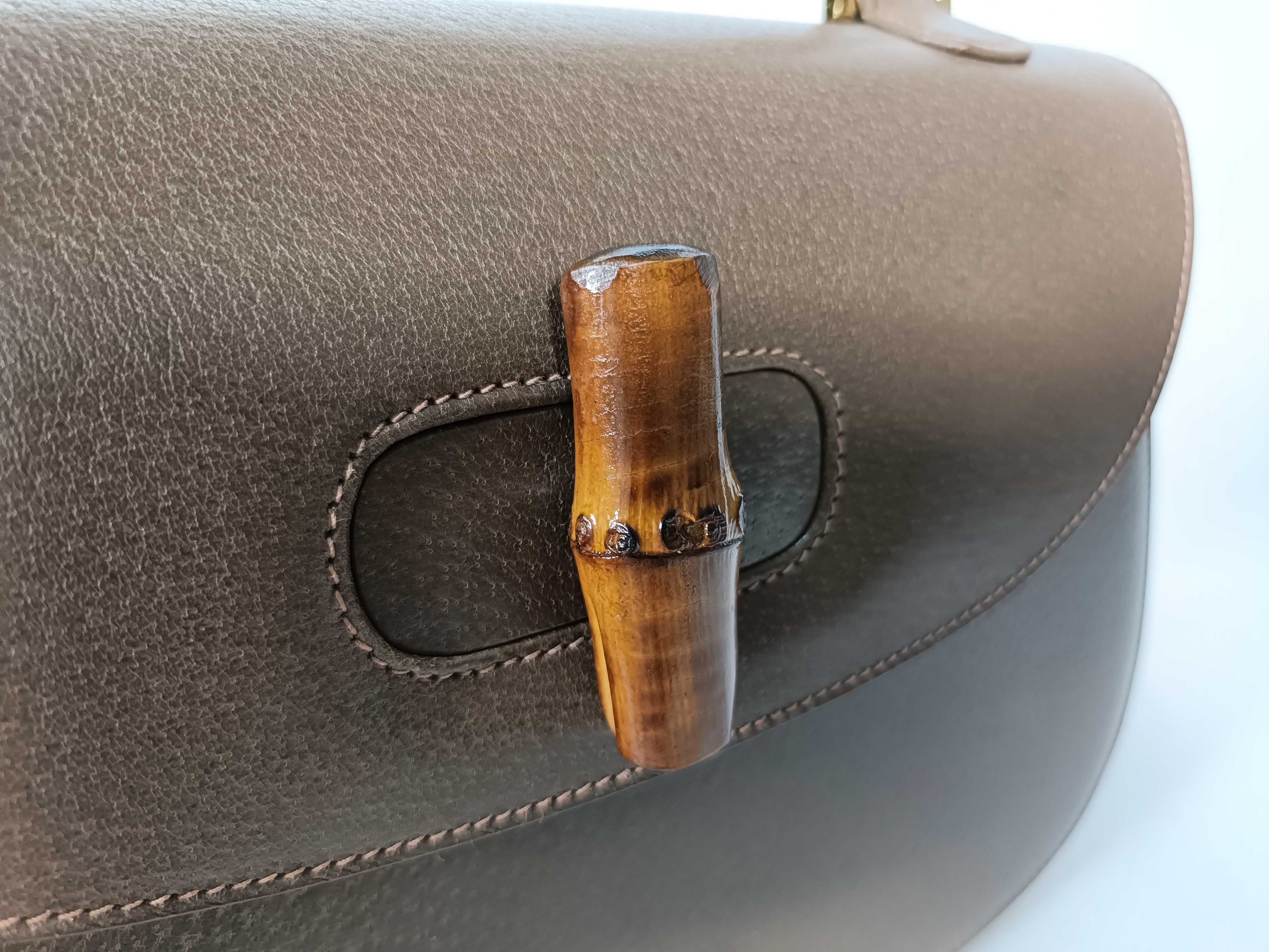 Bamboo Handbag Turnlock Leather Handbag — view 9