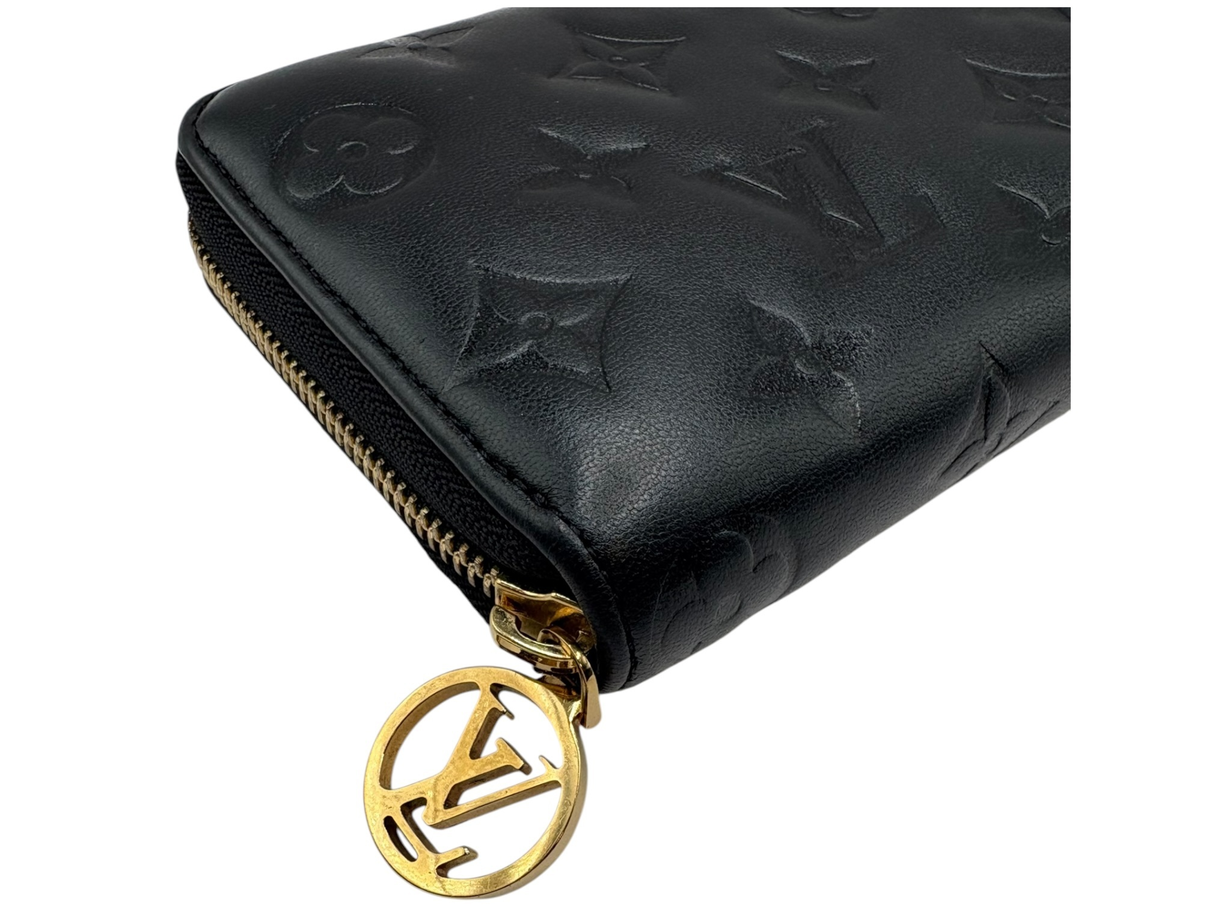 Monogram Embossed Zippy Wallet M81510 Noir Round Zip Wallet (RFID detected) — view 6