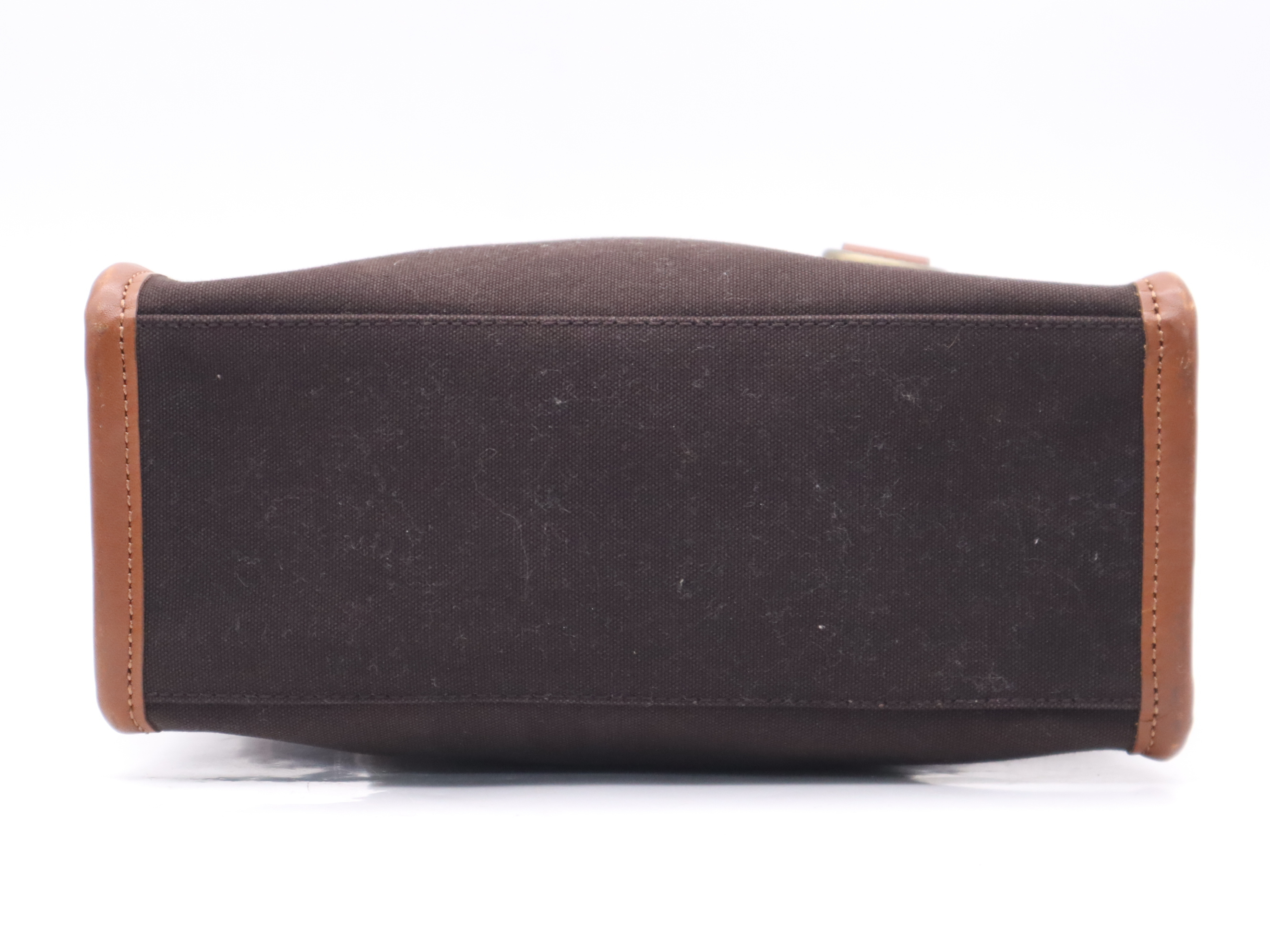 Canvas/Leather Brown Light Brown Gold Hardware Handbag — view 4