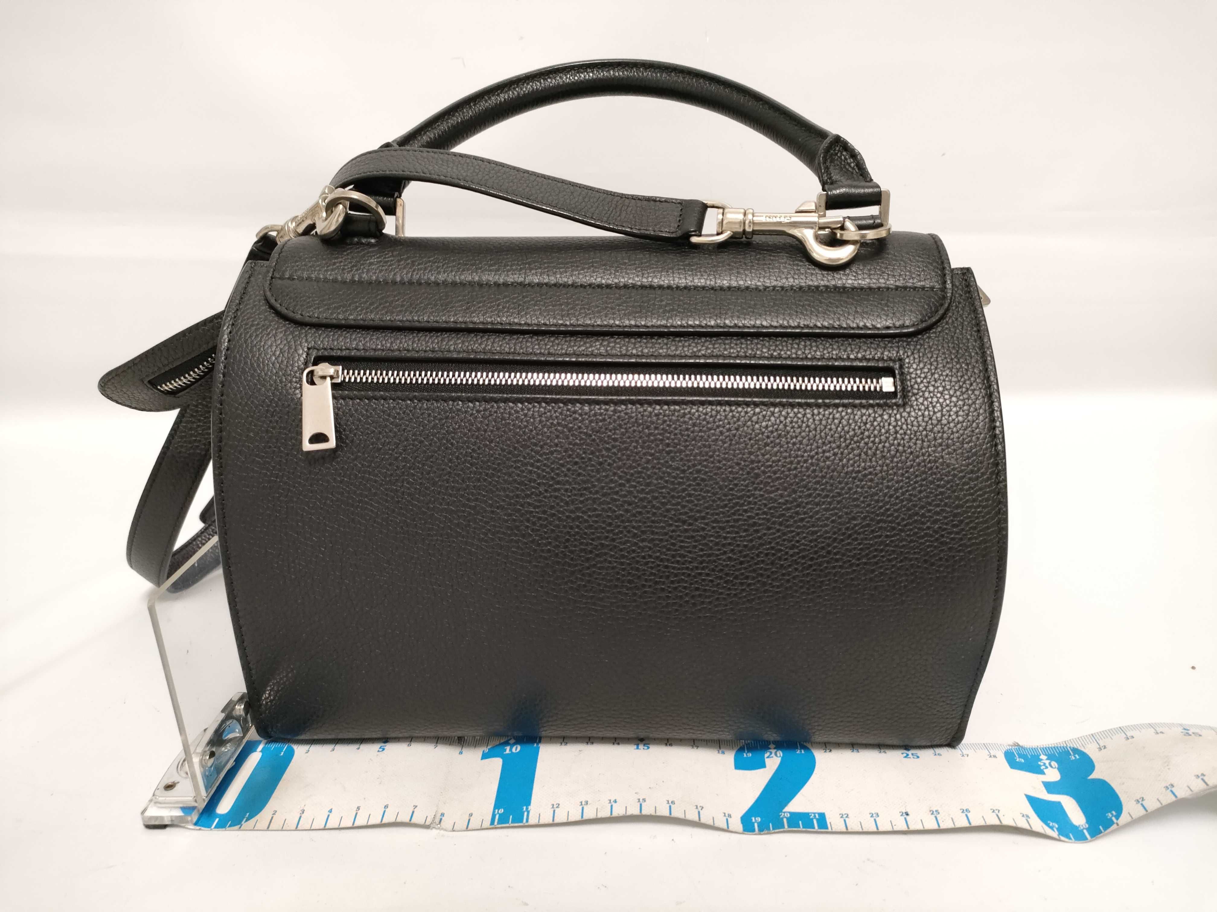Trapeze Leather x Suede Handbag, Black — view 2