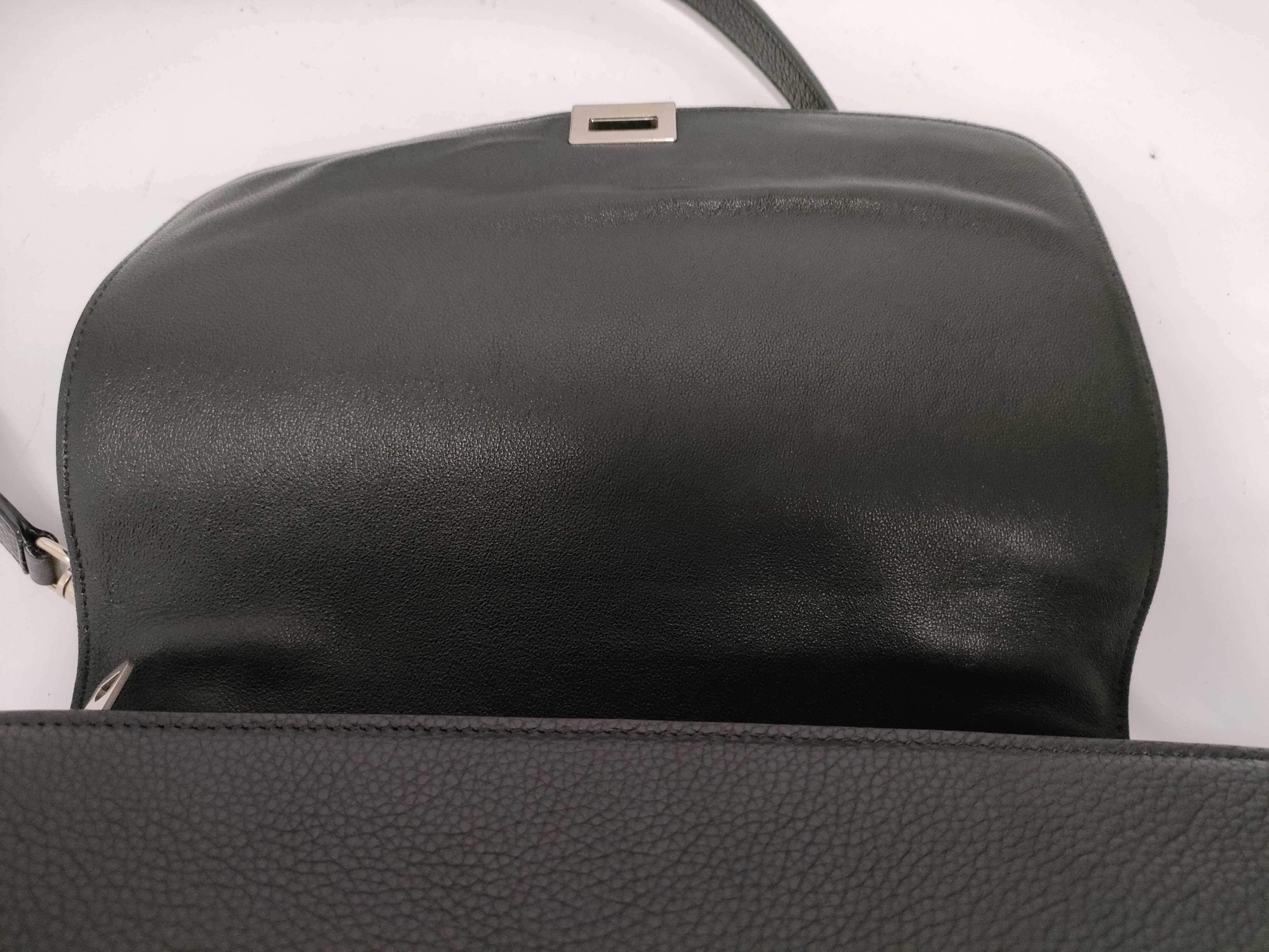 Trapeze Leather x Suede Handbag, Black — view 9
