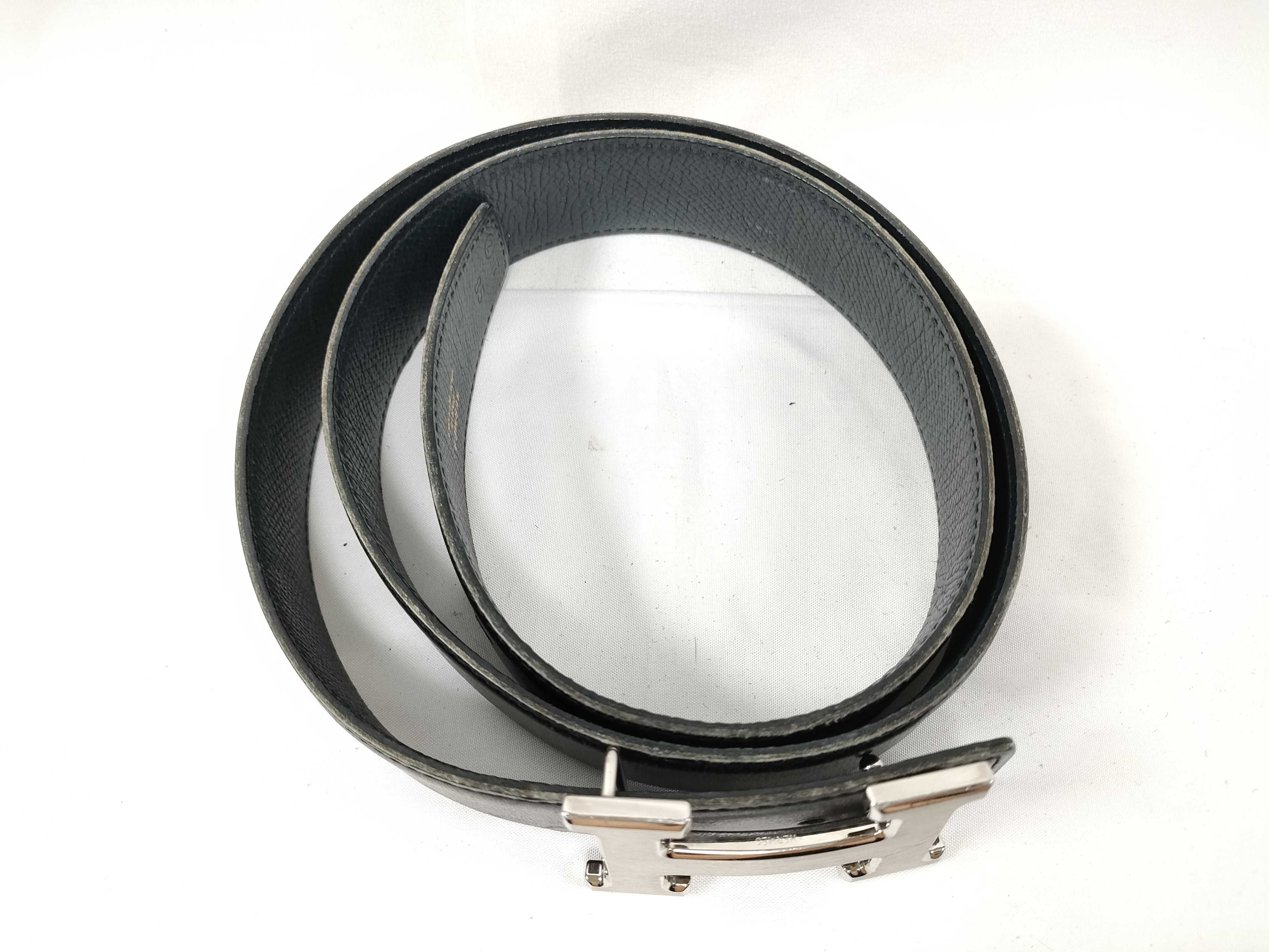 Constance H-belt, black/navy, silver hardware, 85cm belt. — view 3