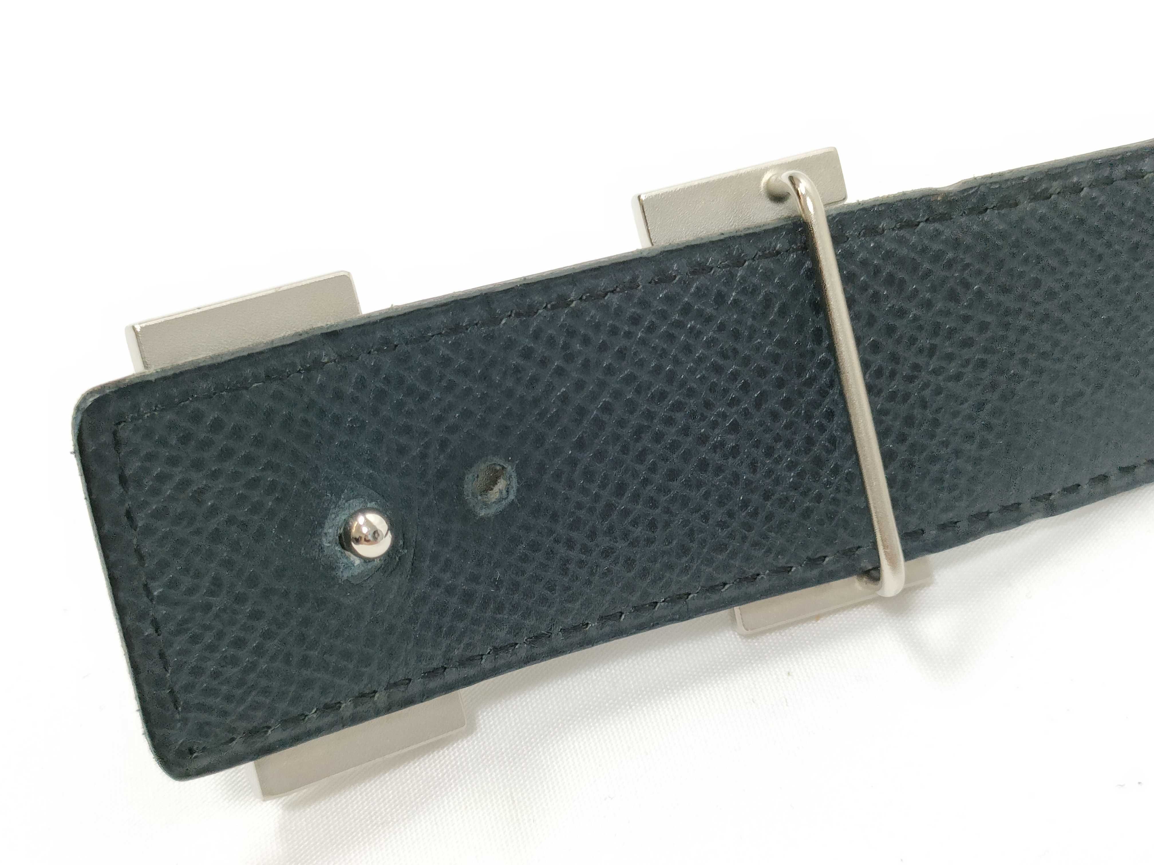 Constance H-belt, black/navy, silver hardware, 85cm belt. — view 4