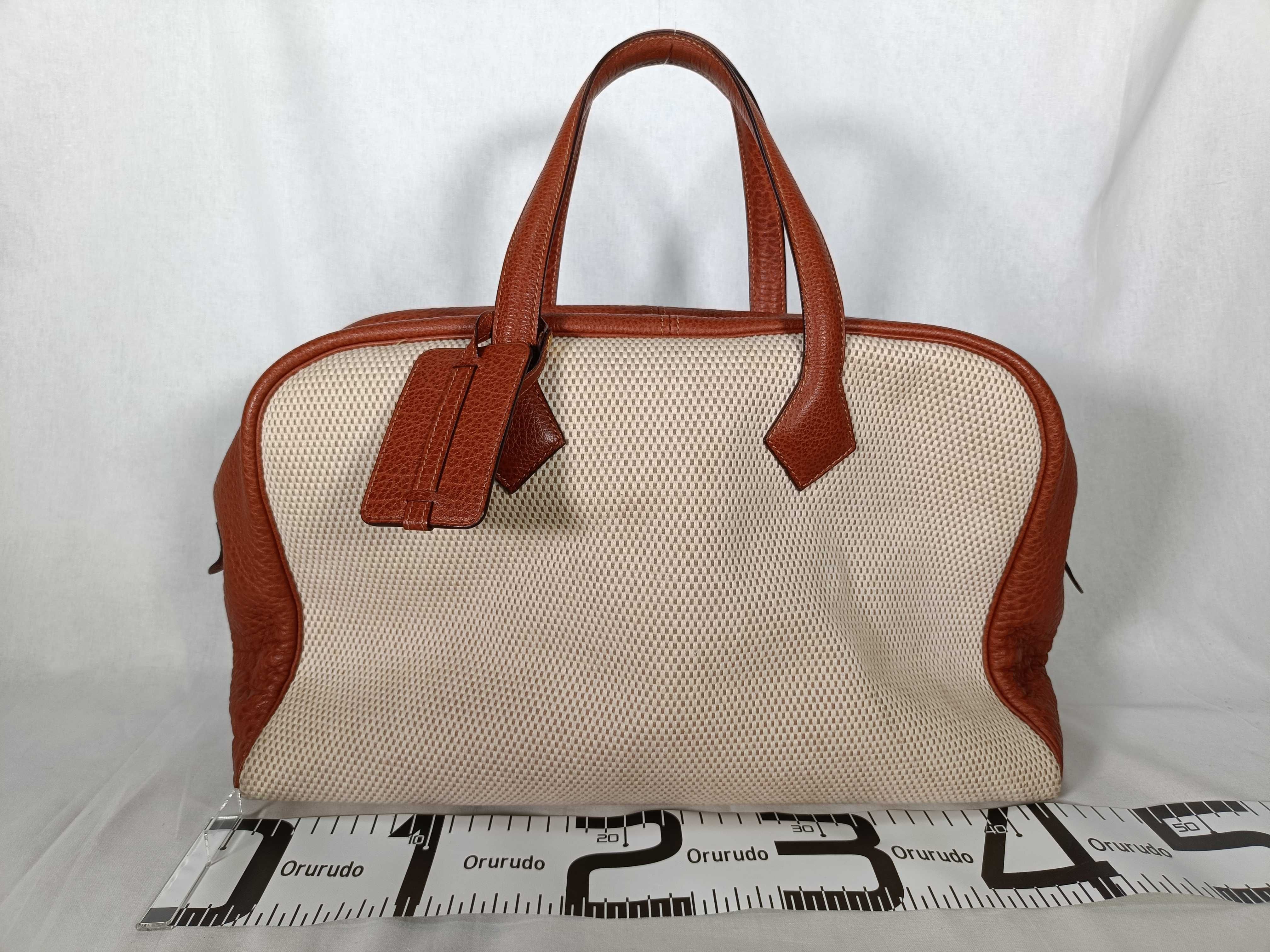 Victoria 43 Buffalo x Toile Officier Brown Gold Hardware G: 2003 Tote Bag — view 2